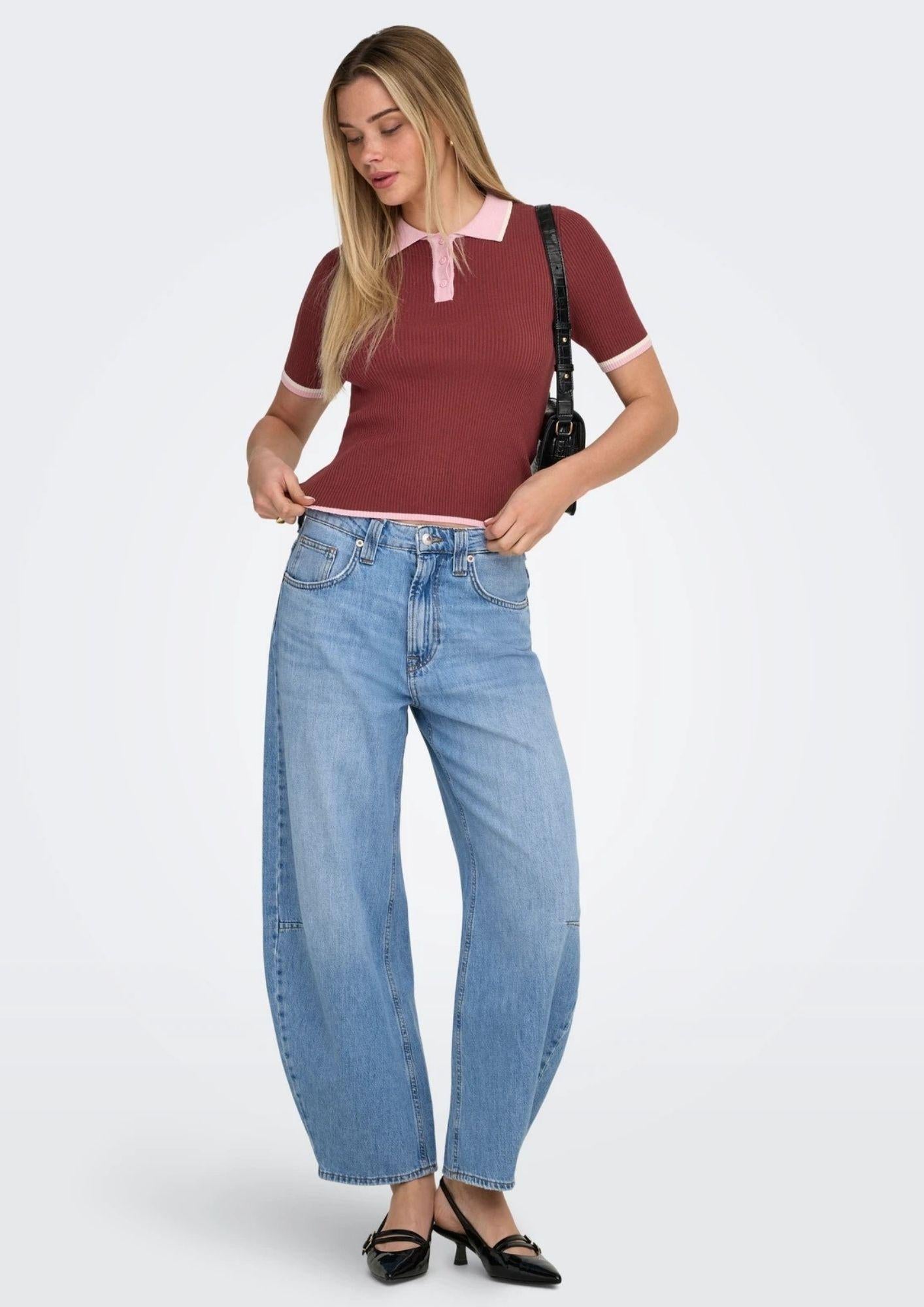 Only Polo Donna Meddi Rosso Mela 15363165 Spiced Apple Romance Rose ONLY