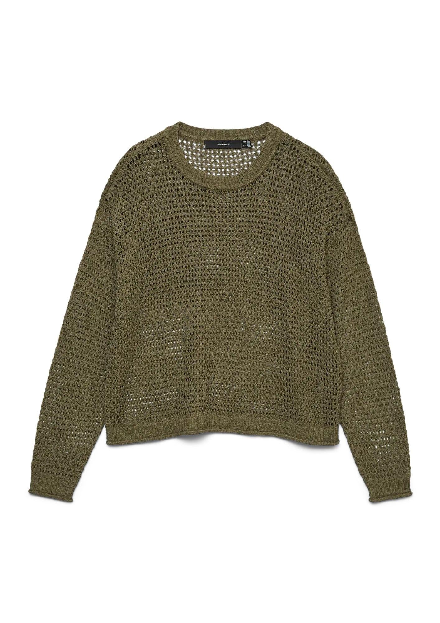 Vero Moda Pullover Donna Charlene Verde 10340125 Kalamata SOLID VERO MODA