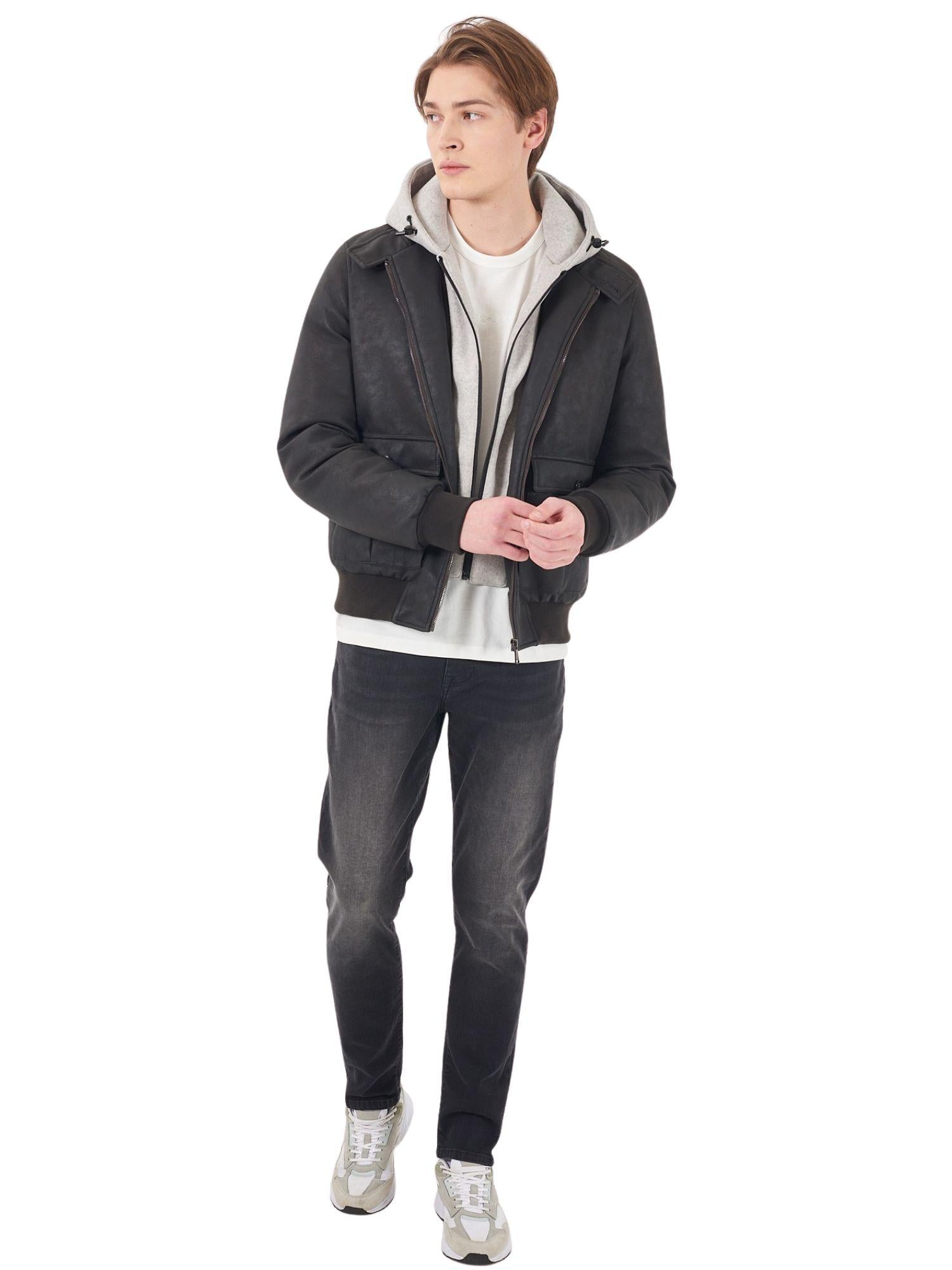 Yes Zee Giubbino Uomo Bomber Marrone Testa di Moro J830 B900 0215 YES ZEE