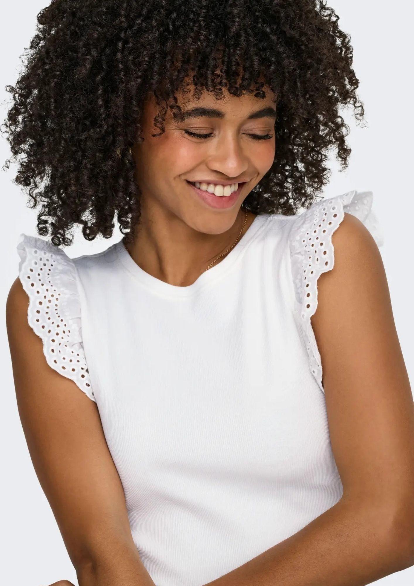 Only Top Donna Mathilda Bianco 15308890 Cloud Dancer ONLY