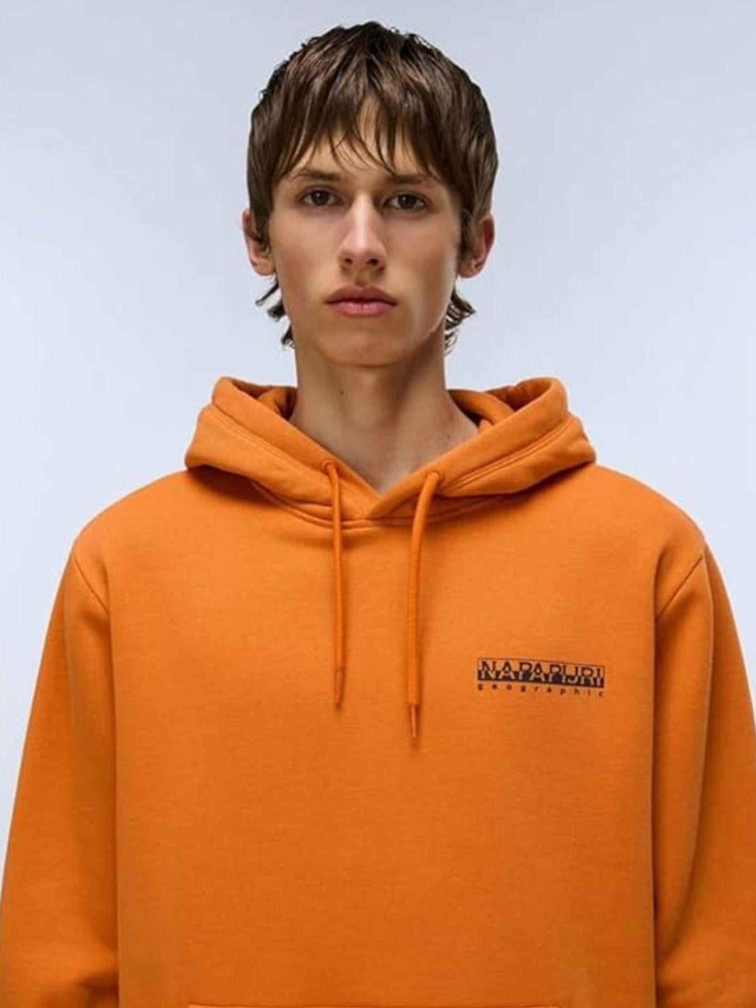 Napapijri Felpa Uomo con Cappuccio Guide Arancione Zucca NP0A88V4 A68 NAPAPIJRI
