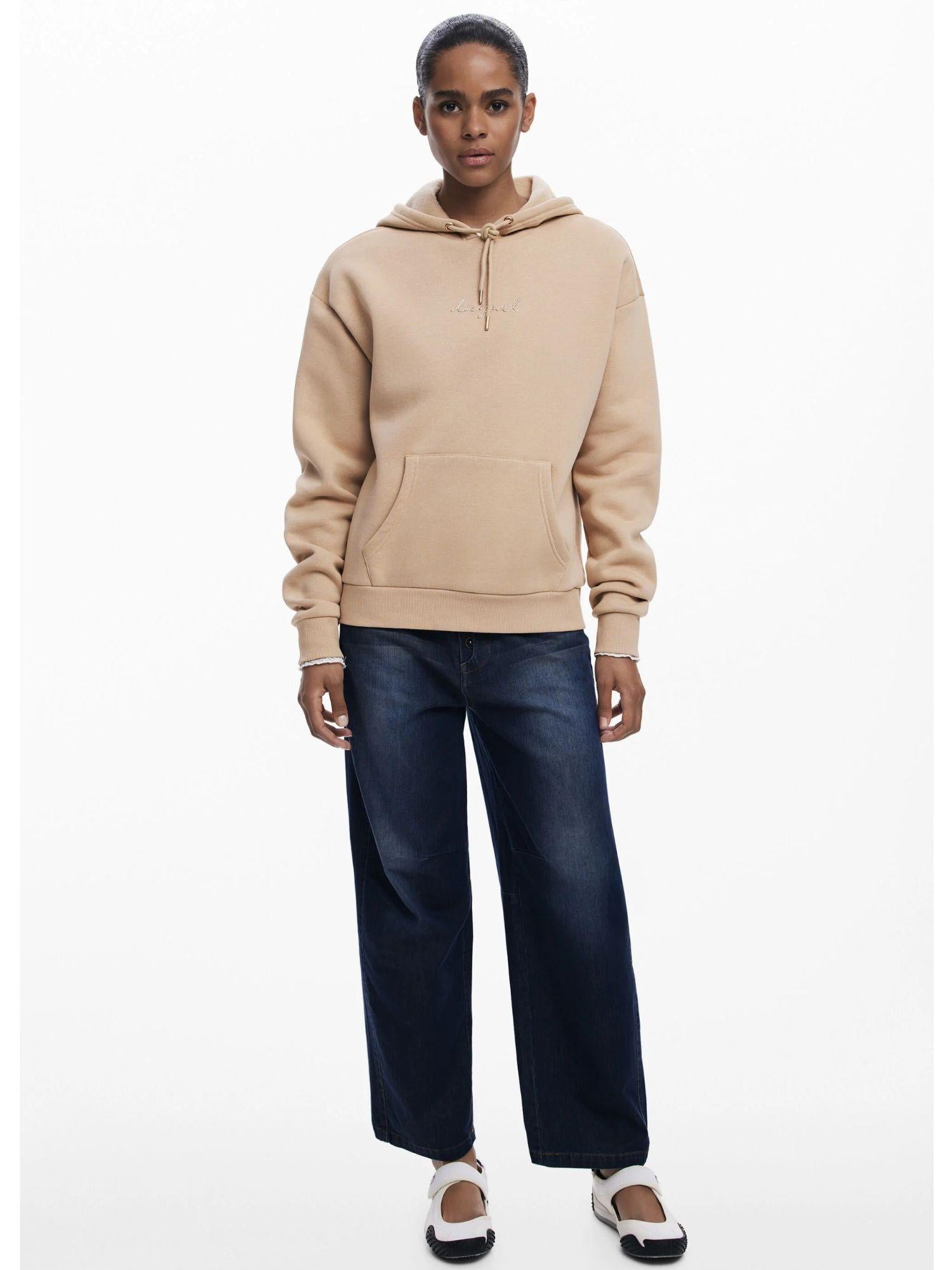 Desigual Felpa con cappuccio e logo Donna Marrone 25WWSK13 7045 DESIGUAL