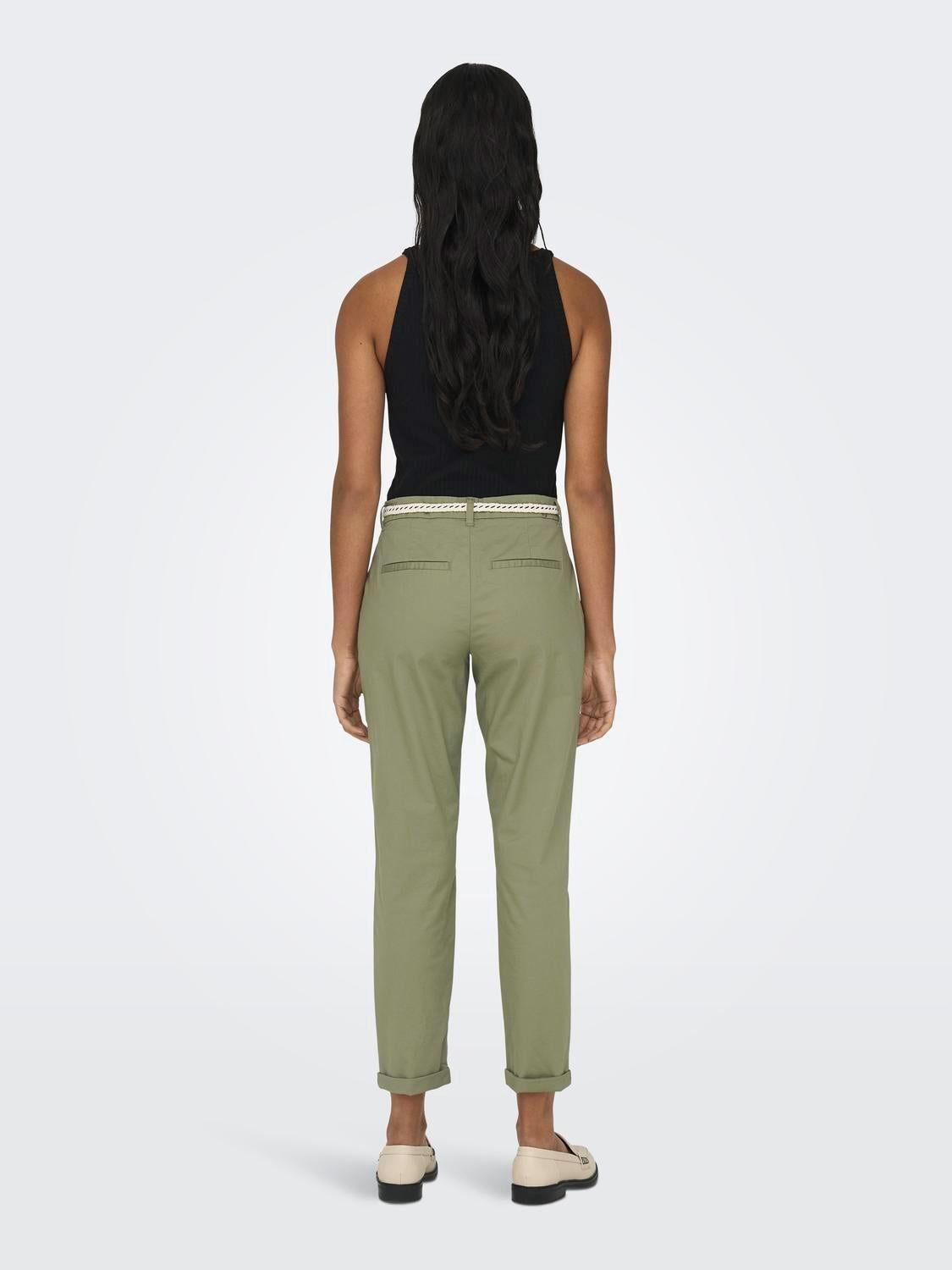 Only Pantalone Donna Biana Verde Oliva 15218519 Smokey Olive ONLY
