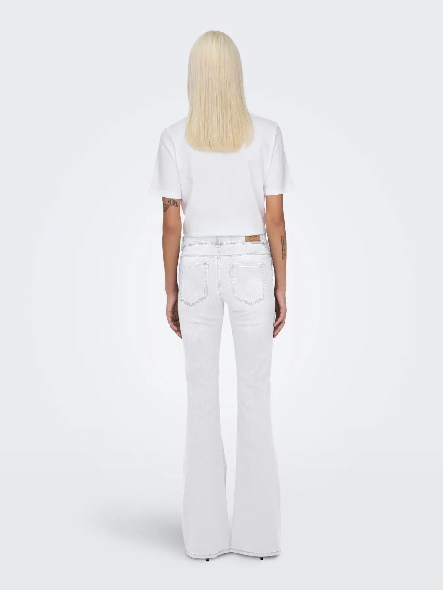 Only Jeans Donna Medium Blue Onlreese 15309845 White Denim ONLY