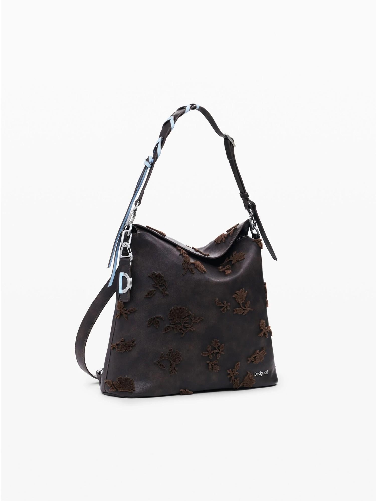 Desigual Zaino convertibile grande con flockati Donna Marrone 25WAKP16 6009 DESIGUAL