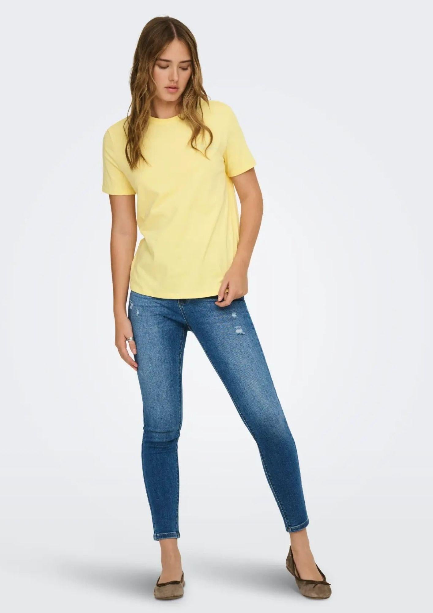 Only T-Shirt Donna Mira Gialla 15368637 Pale Banana ONLY