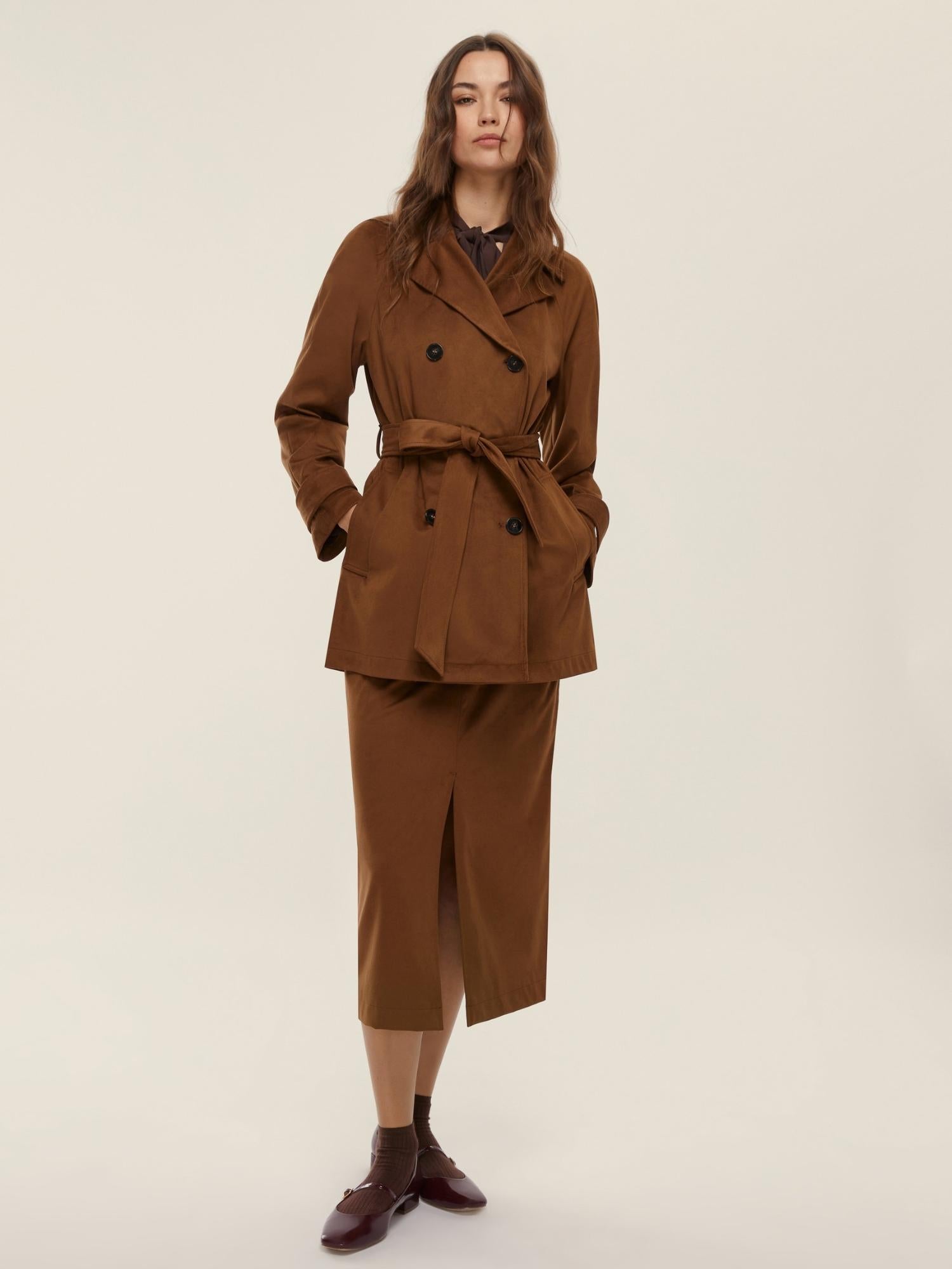 Emme Marella Gonna a tubino stretch Donna Dritto Cioccolato 2525776011200 004 EMME MARELLA