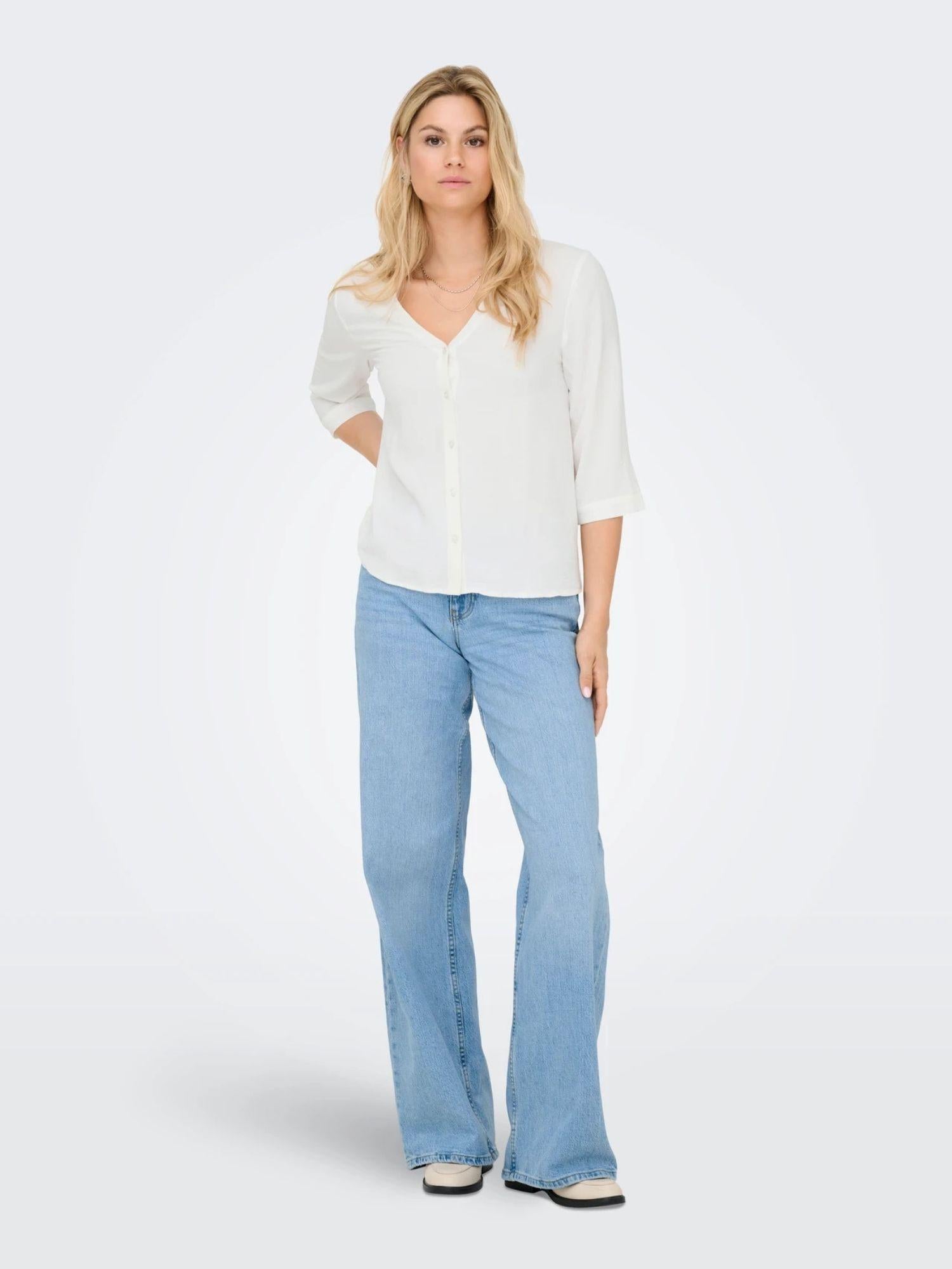 Jacqueline De Yong Camicia Donna Bianco Jdylion 15225654 Cloud Dancer JACQUELINE DE YONG