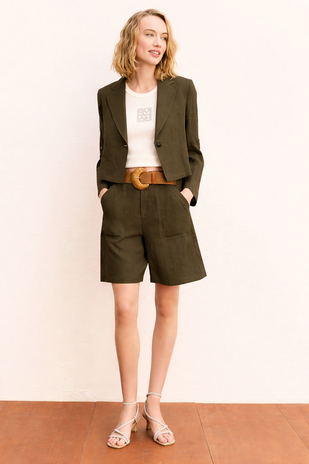 Emme Marella Bermuda Donna Emmadorini Verde Militare 2615141032200 008 EMME MARELLA