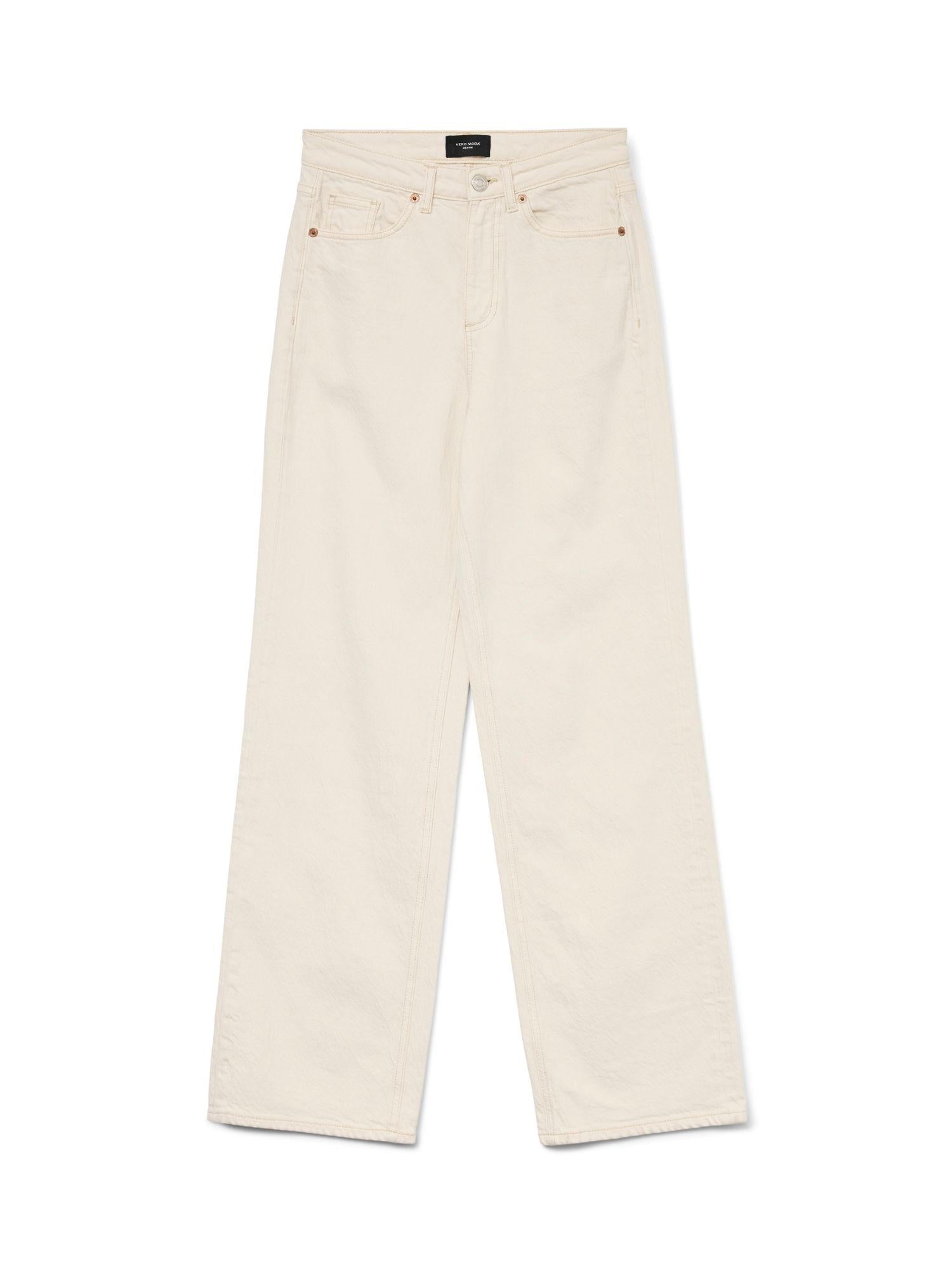 Vero Moda Jeans Donna Wide Fit Ecru VMTessa 10287303 Ecru VERO MODA
