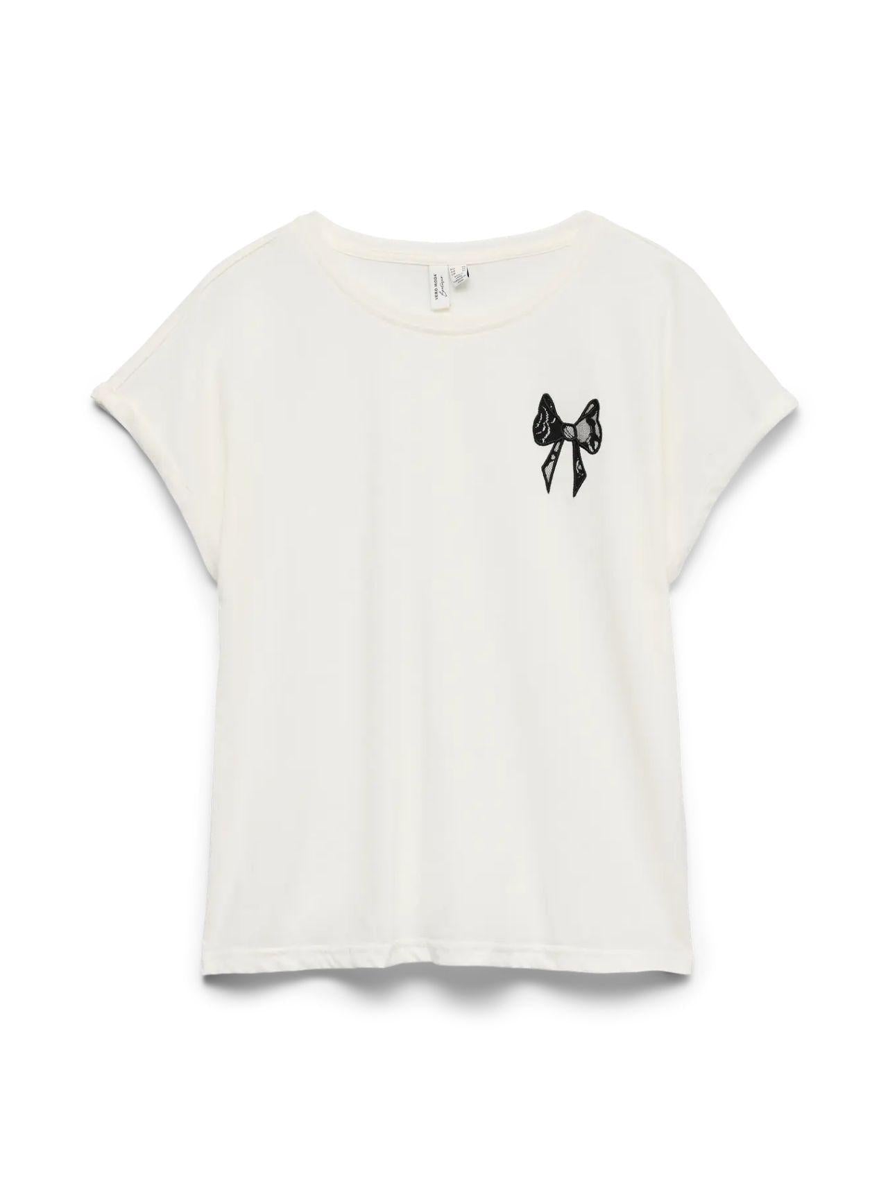 Vero Moda Top Donna Ihaya 10340239 Snow White BLACK VERO MODA