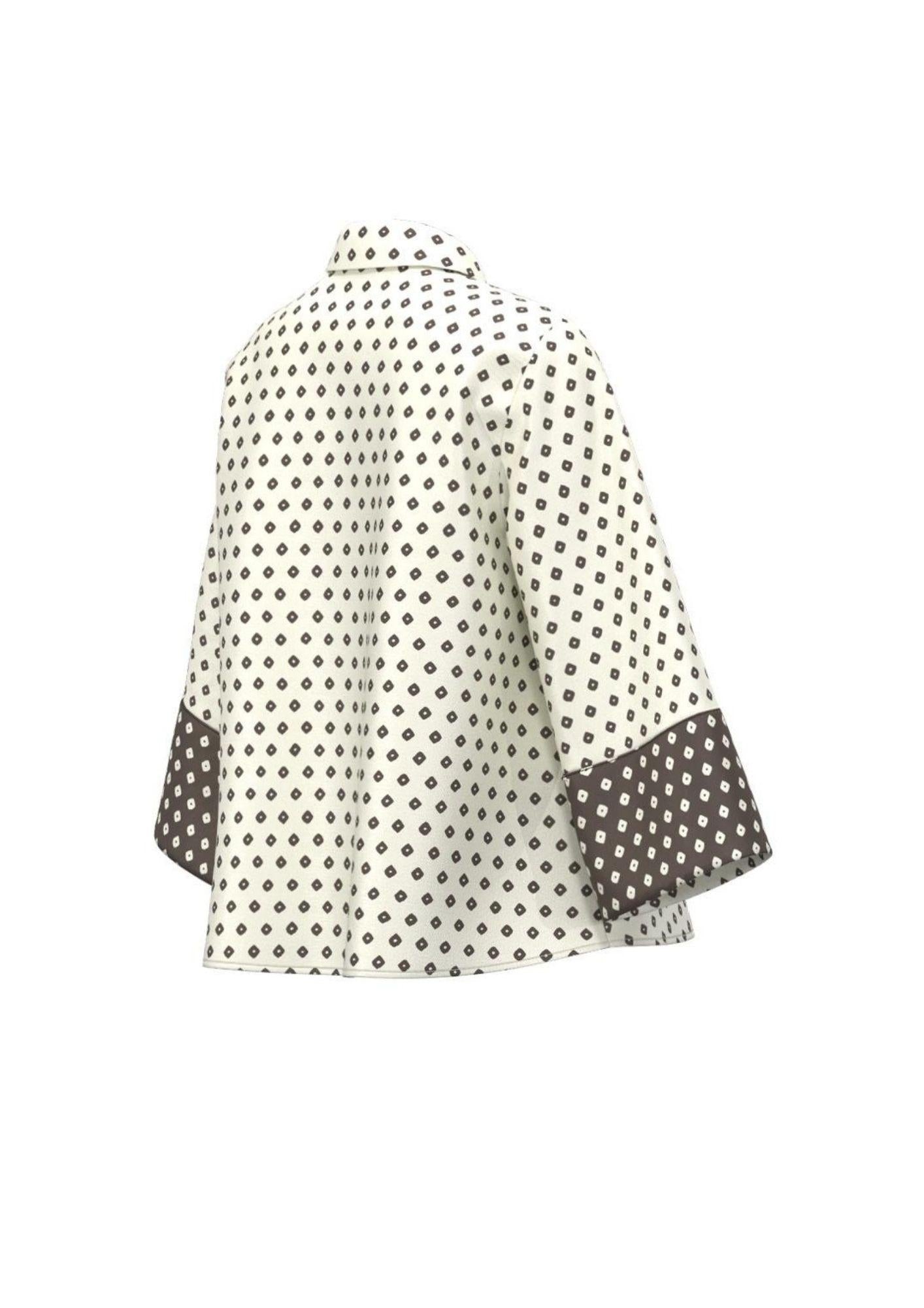 Emme Marella Camicia Donna Emmsevero Bianco Burro con Rombi 2615111241200 007 EMME MARELLA