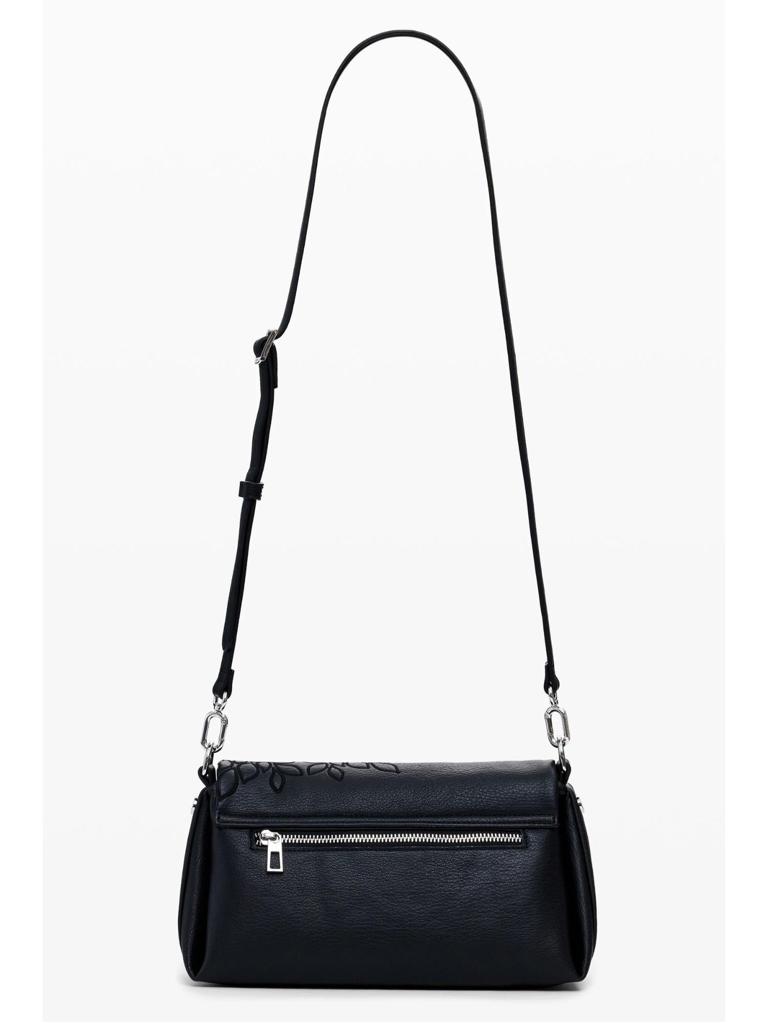 Desigual Borsa a tracolla effetto pelle ricamata media Donna Nero 25WAXPBD 2000 DESIGUAL