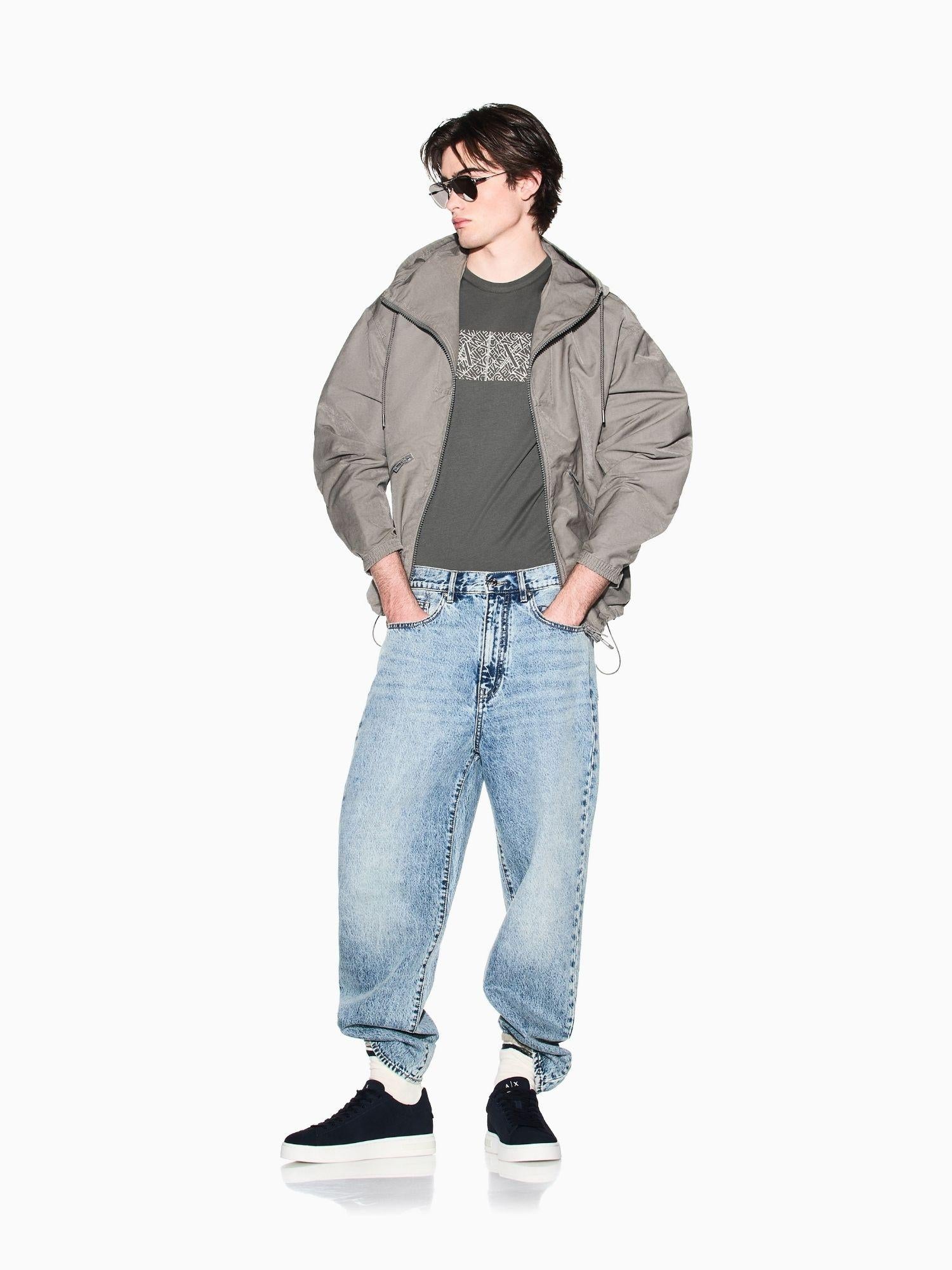 Armani Exchange T-Shirt Uomo Grigia Slim Fit in Jersey di Cotone Classico XM002784 AF10356 U8144 ARMANI EXCHANGE