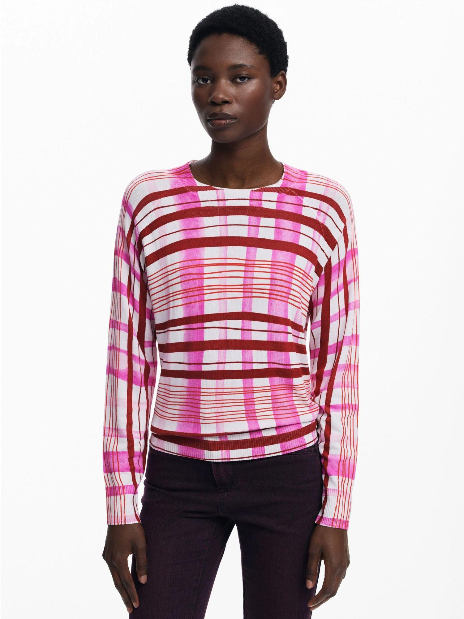 Desigual Maglione a righe mikado Donna Rosa 25WWJF41 3049 DESIGUAL