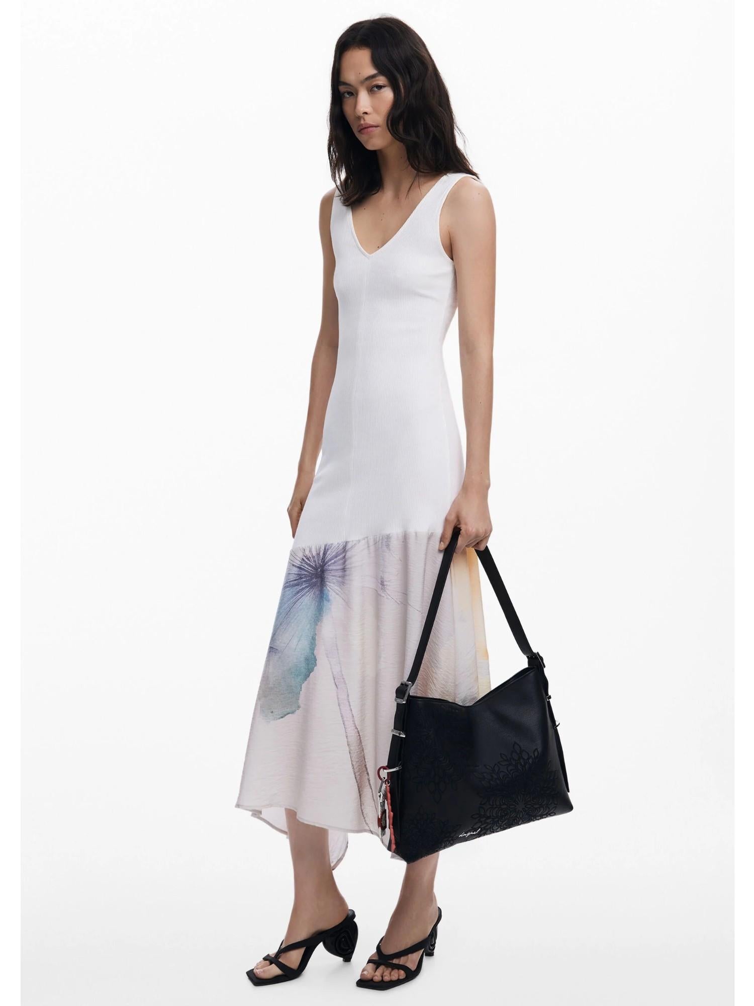 Desigual Borsa effetto pelle ricamata media Donna Nero 25WAXPA0 2000 DESIGUAL