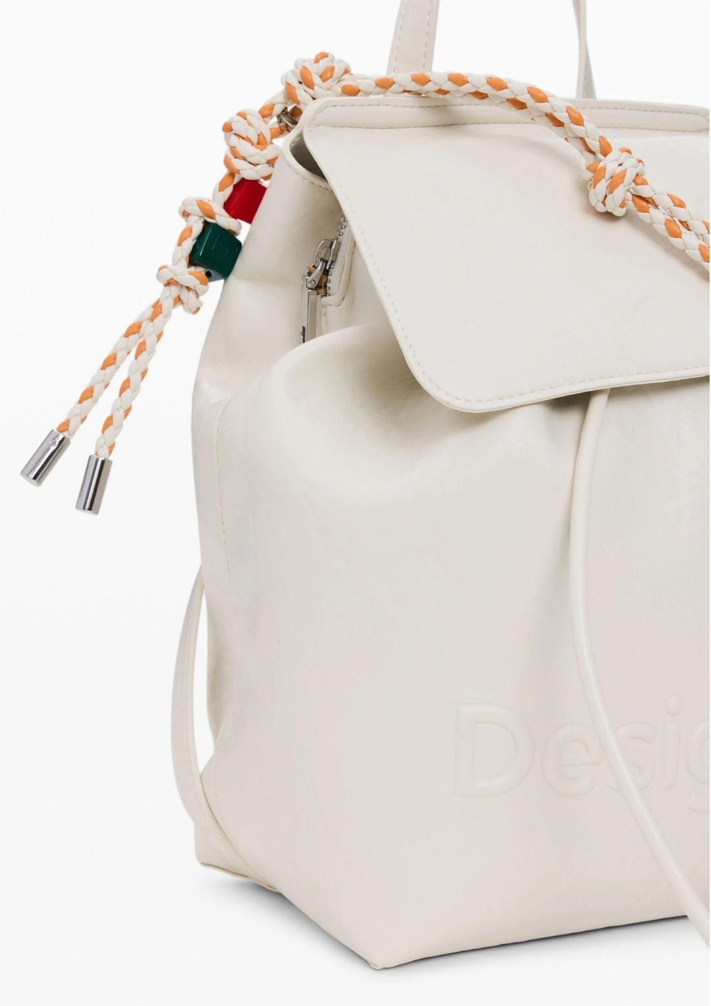 Desiagual Zaino Backhalf Logo Luena Mini Ecru Bianco 26SAKP18 1008 DESIGUAL