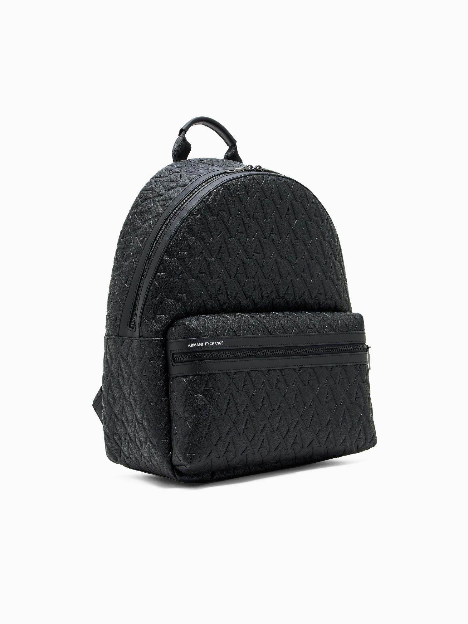 Armani Exchange Zaino con logo allover in tessuto riciclato ASV Nero XM000237 AF12133 UC001 ARMANI EXCHANGE