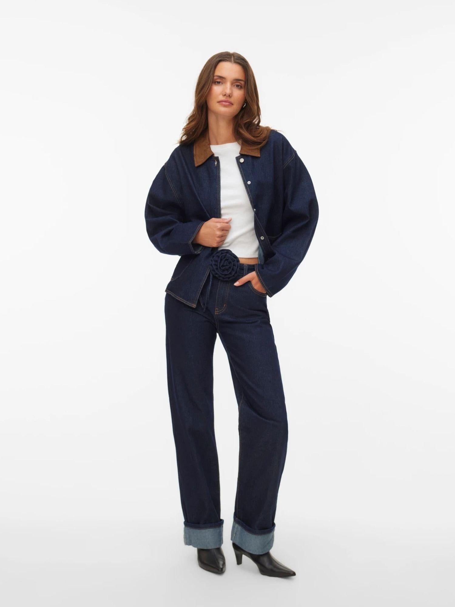 Vero Moda Jeans Donna Dark Blue Straight Fit Vmallison 10339315 Dark Blue Denim VERO MODA