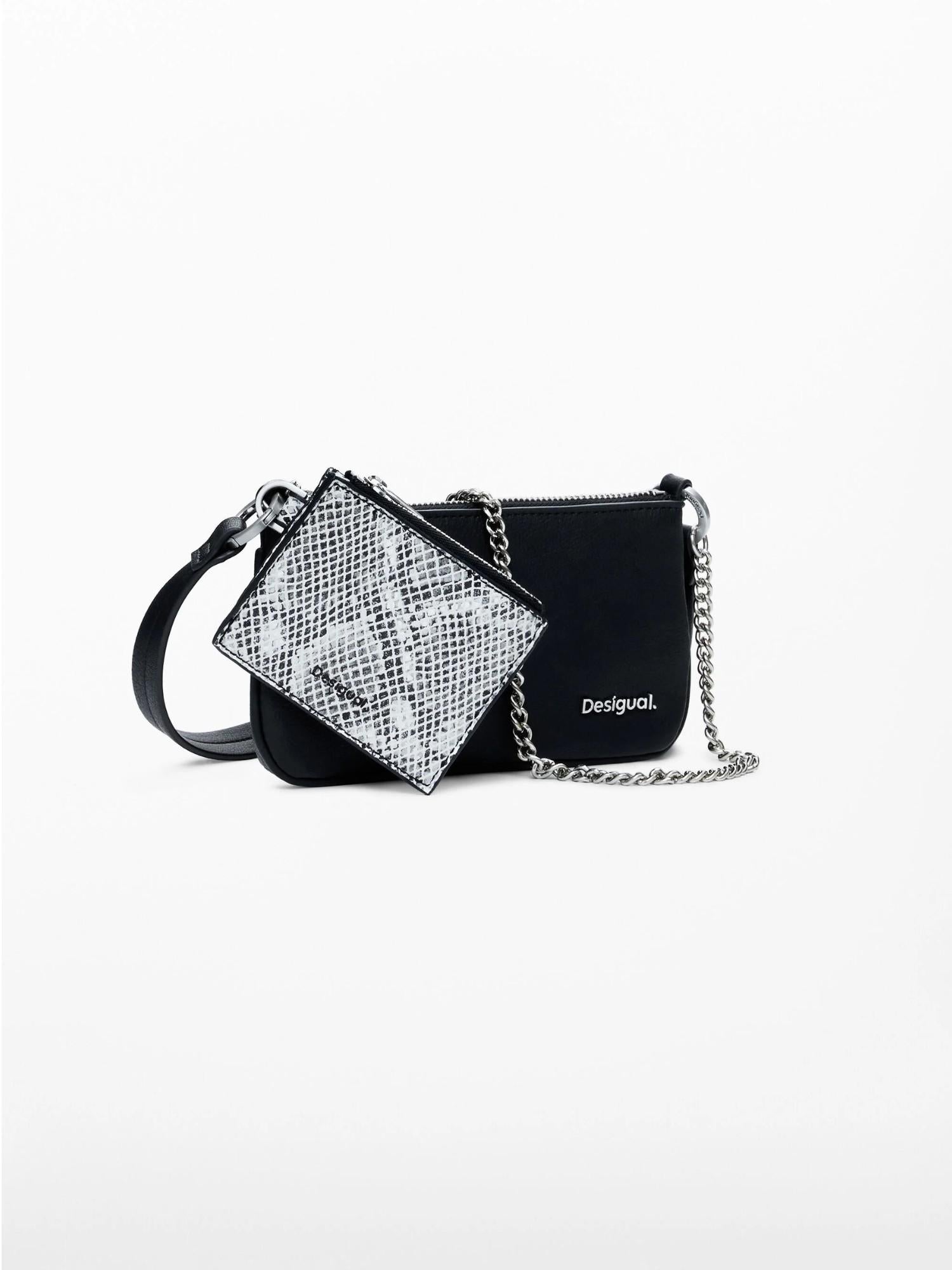 Desigual Portafoglio 2in1 serpente grande Donna Nero 25WAYP22 2000 DESIGUAL