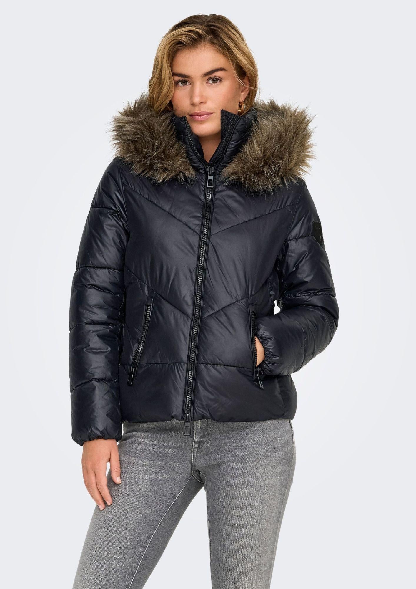Only Giacca Invernale Donna Onlfever Nera 15322003 Black ONLY