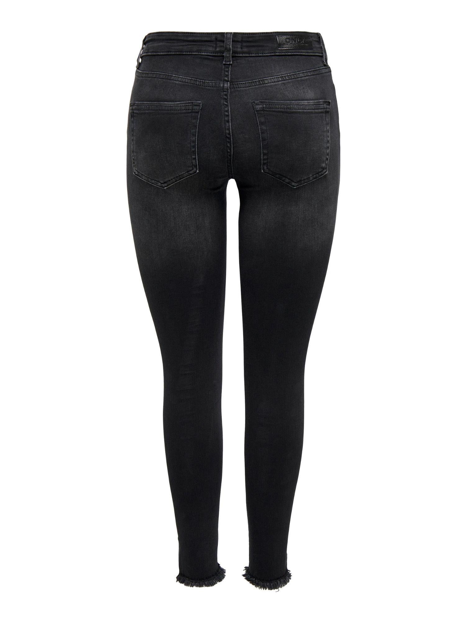 Only Jeans Donna Blush A Vita Media Skinny Fit Black Denim 15157997 Black Denim ONLY