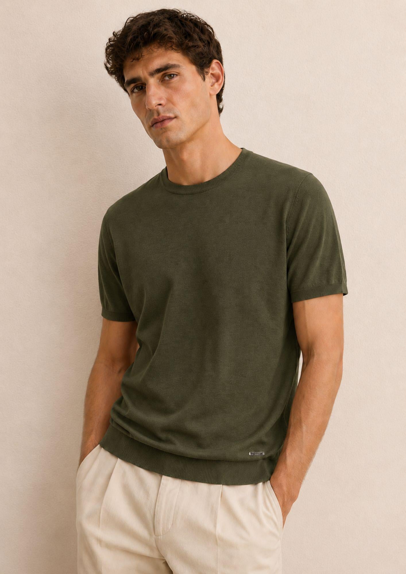 Cranberry Maglia Uomo Verde Militare CB10005 MILITARE CRANBERRY
