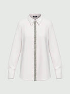 Emme Marella Camicia in popeline con dettagli di perle e strass Valda Donna Bianco 2525116044200 003 EMME MARELLA