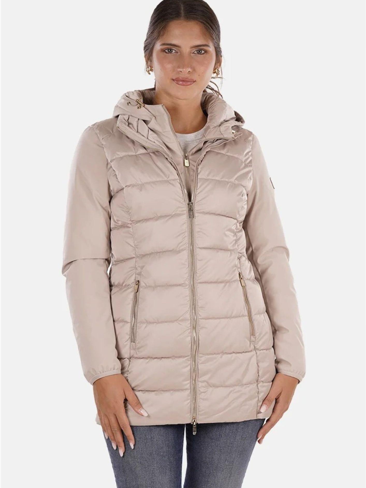 Yes Zee Giacca Lunga Donna Beige O045 M800 0222 YES ZEE