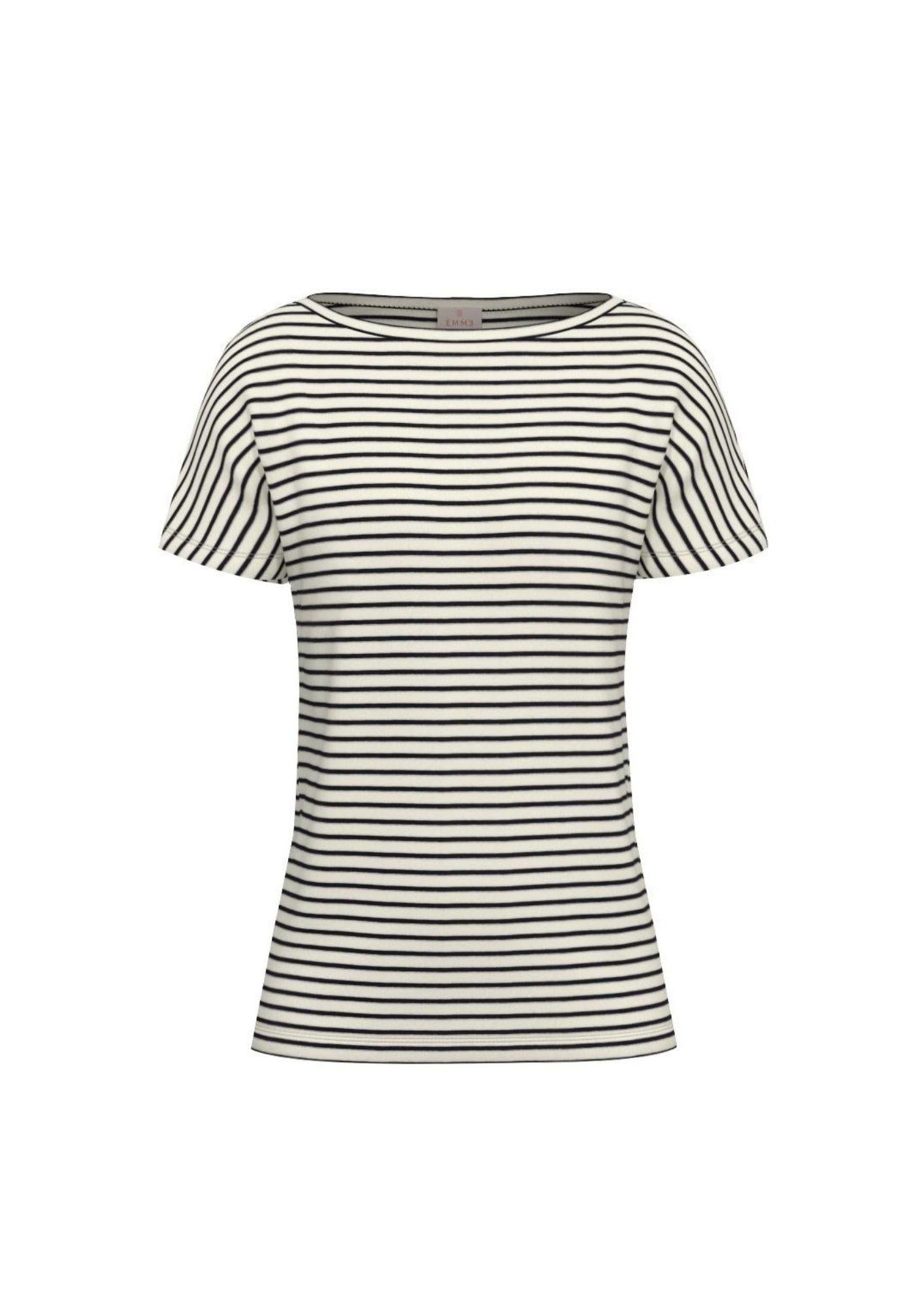 Emme Marella T-Shirt Donna Emmfervida Bianca Righe Blu 2615971021200 007 EMME MARELLA