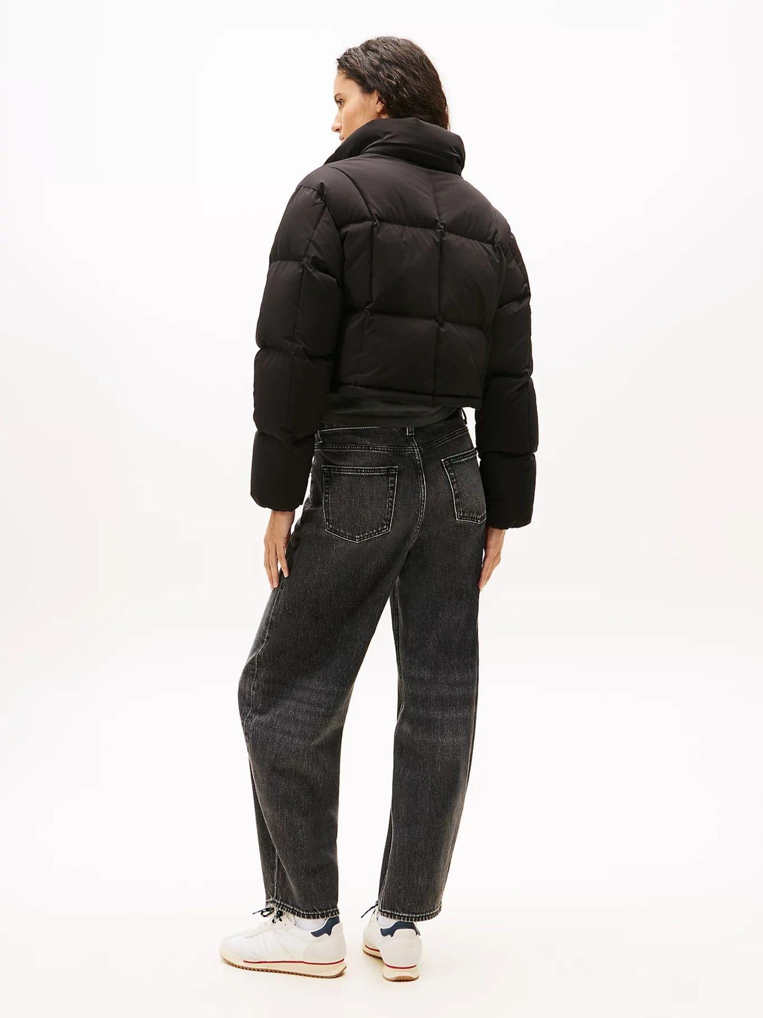 Tommy Hilfiger Piumino Donna Alaska Cropped Fit Nero DW0DW21624 BDS TOMMY HILFIGER