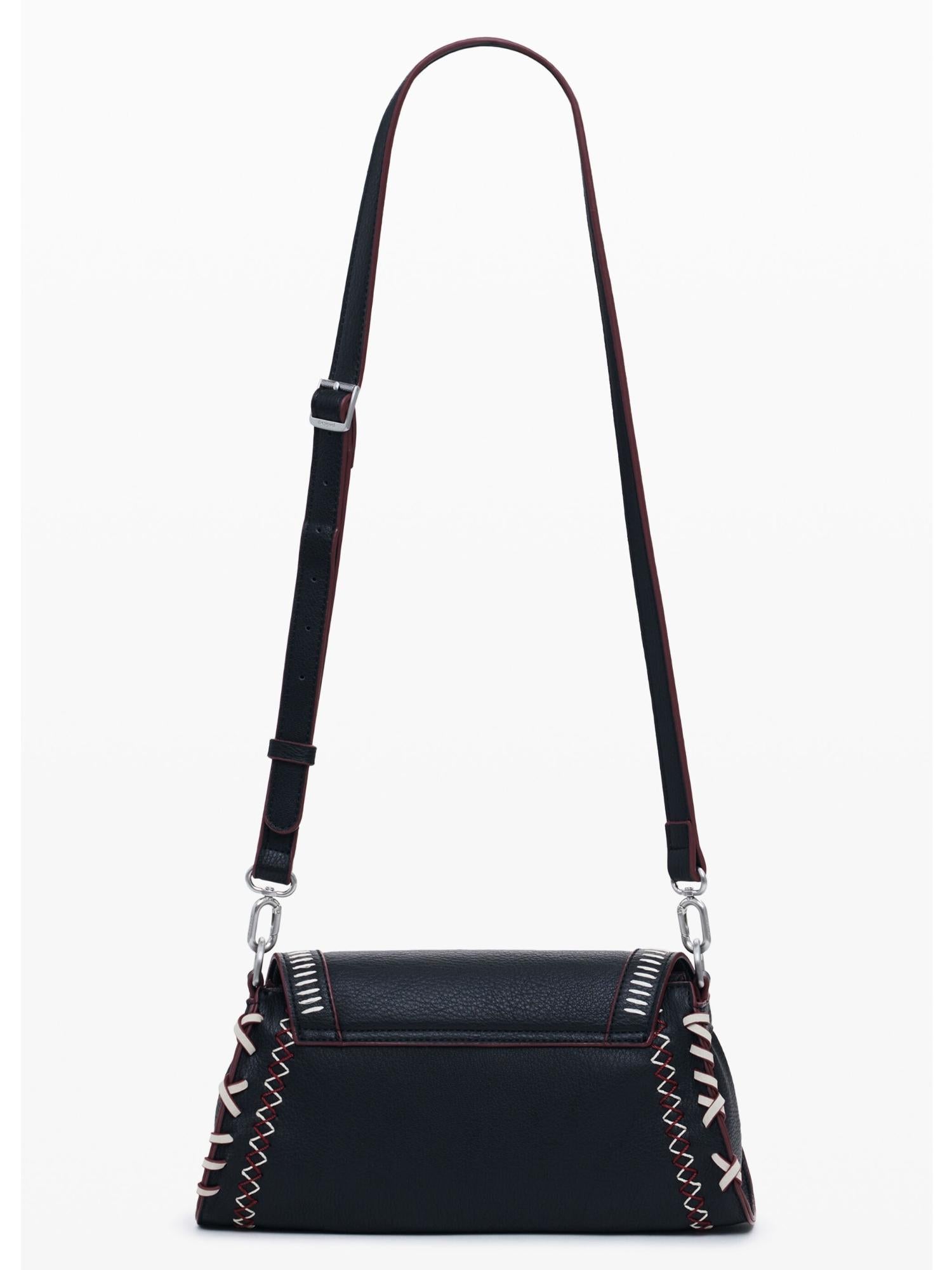 Desigual Borsa effetto pelle cuciture media Donna Nero 25WAXPBE 2000 DESIGUAL