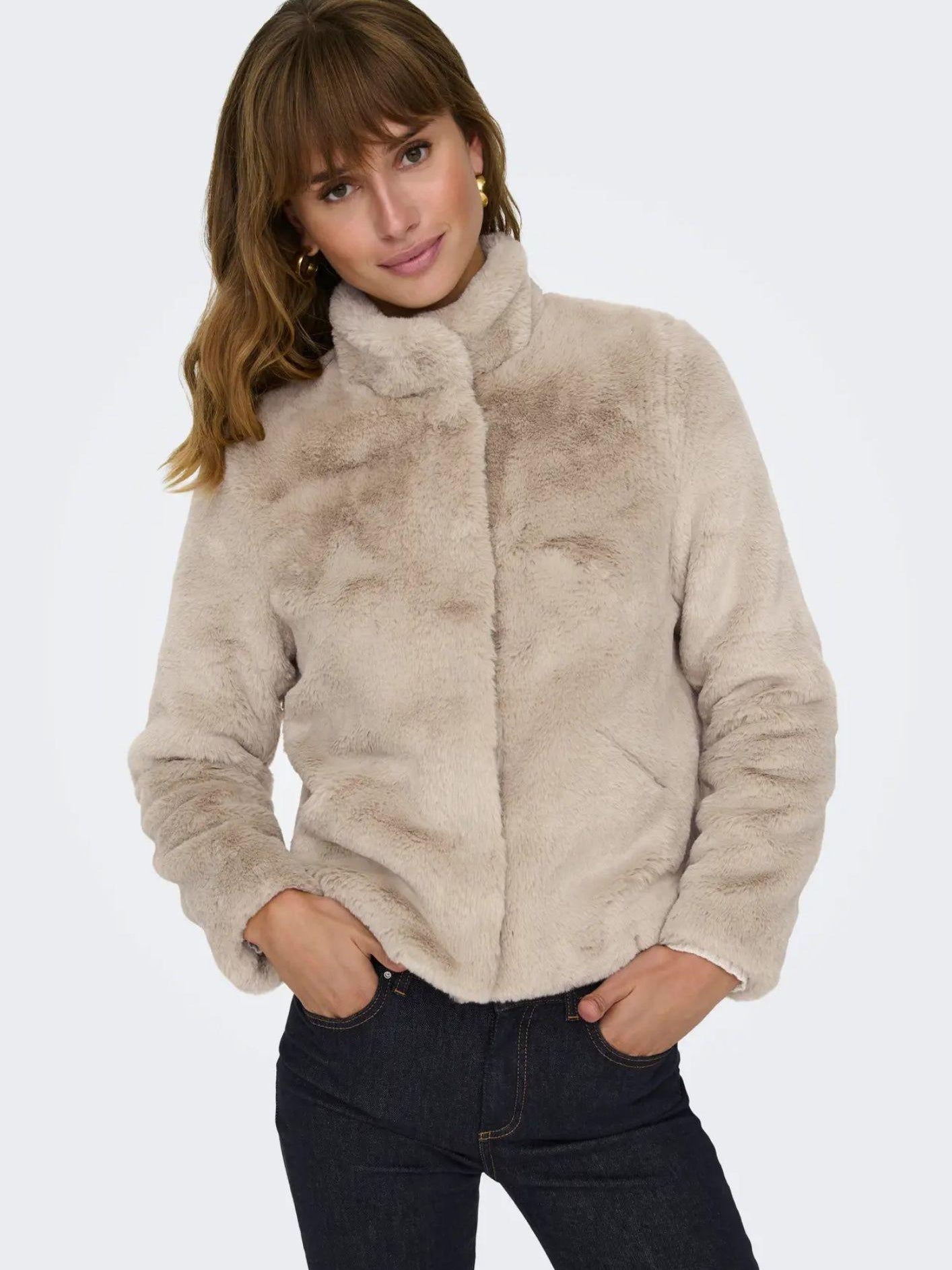 Only Giacca Invernale Donna Newvida Beige 15295423 Humus ONLY