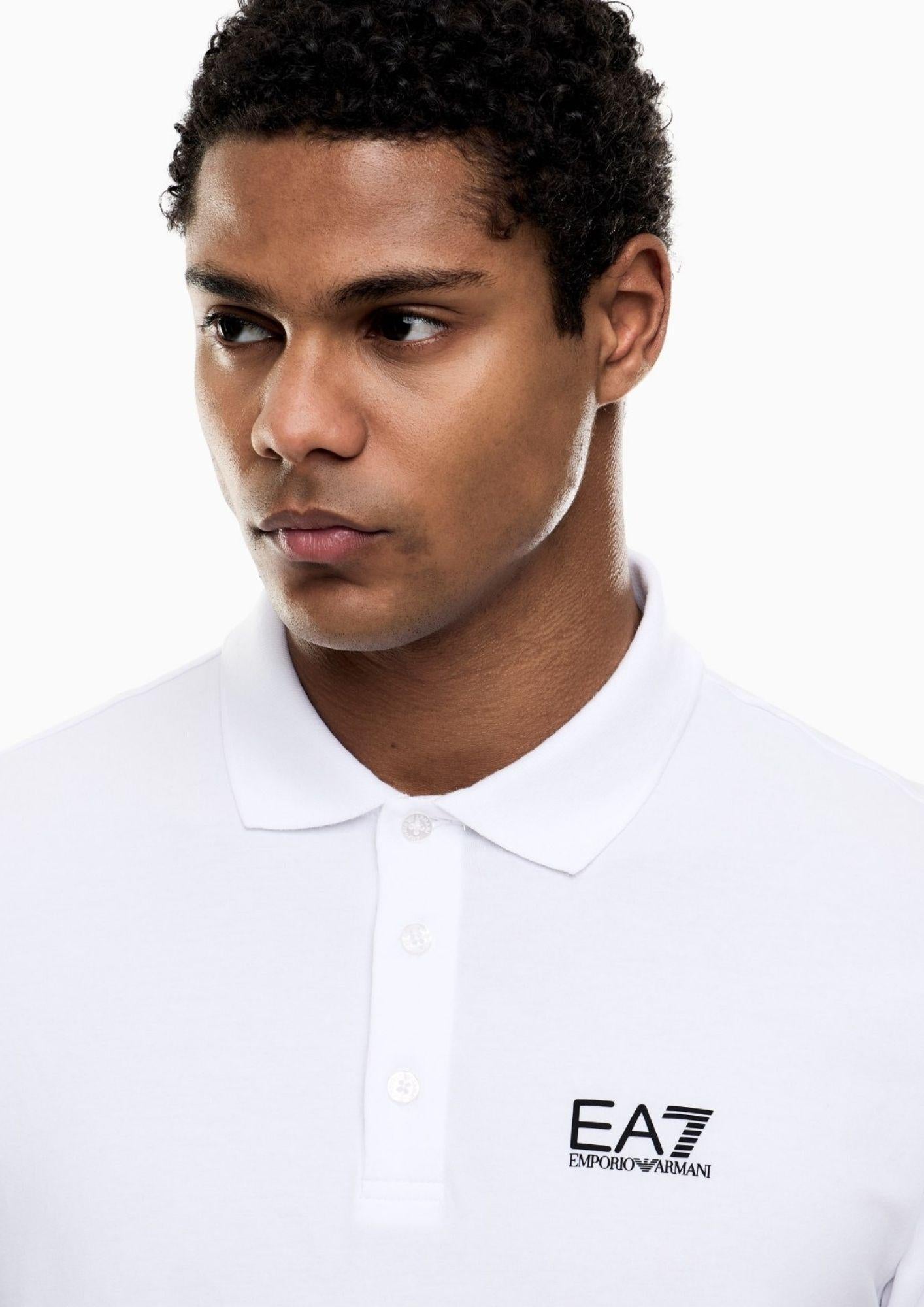 EA7 Emporio Armani Polo Uomo Bianca 8NPF14 PJVQZ 1100 EA7 EMPORIO ARMANI
