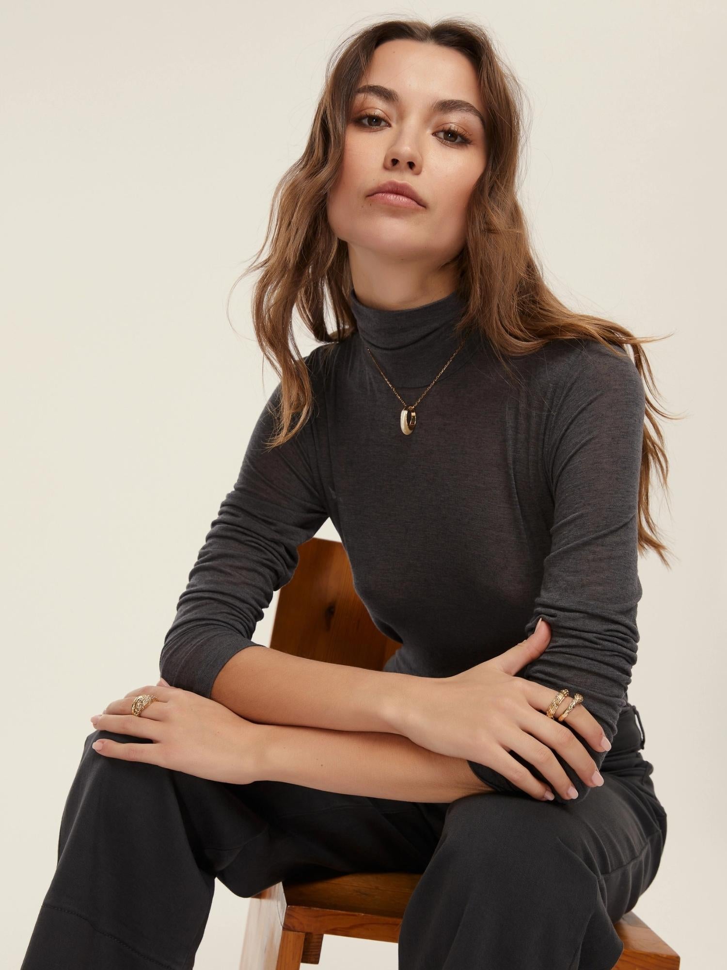 Emme Marella Dolcevita Donna in misto cashmere Ruggito Grigio scuro 2525946041200 003 EMME MARELLA