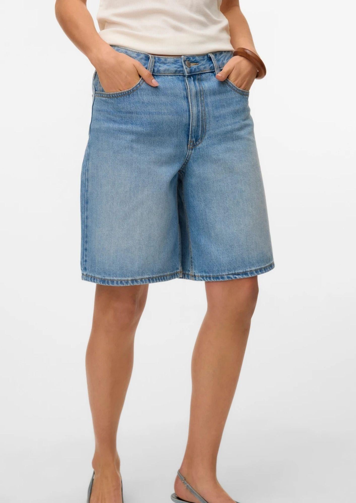 Vero Moda Shorts Donna Sage Blu Denim Chiaro 10328836 Light Blue Denim VERO MODA