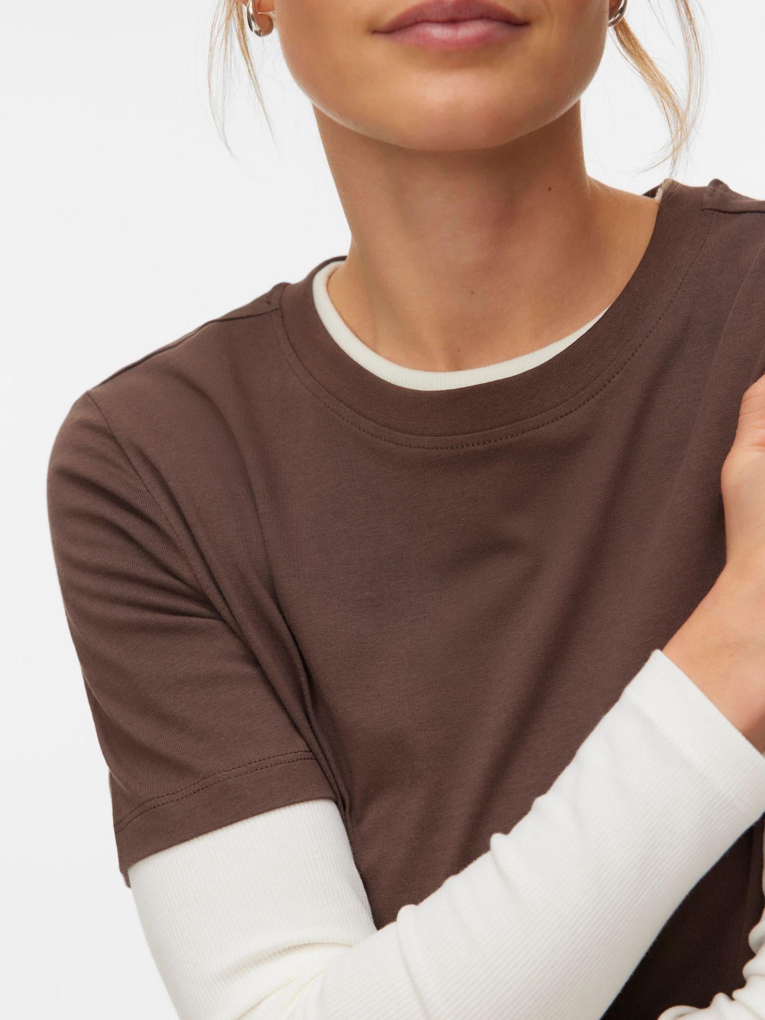 Vero Moda T-Shirt Donna Chocolate Martini Vmpaulina 10316991 CHOCOLATE MARTINI VERO MODA