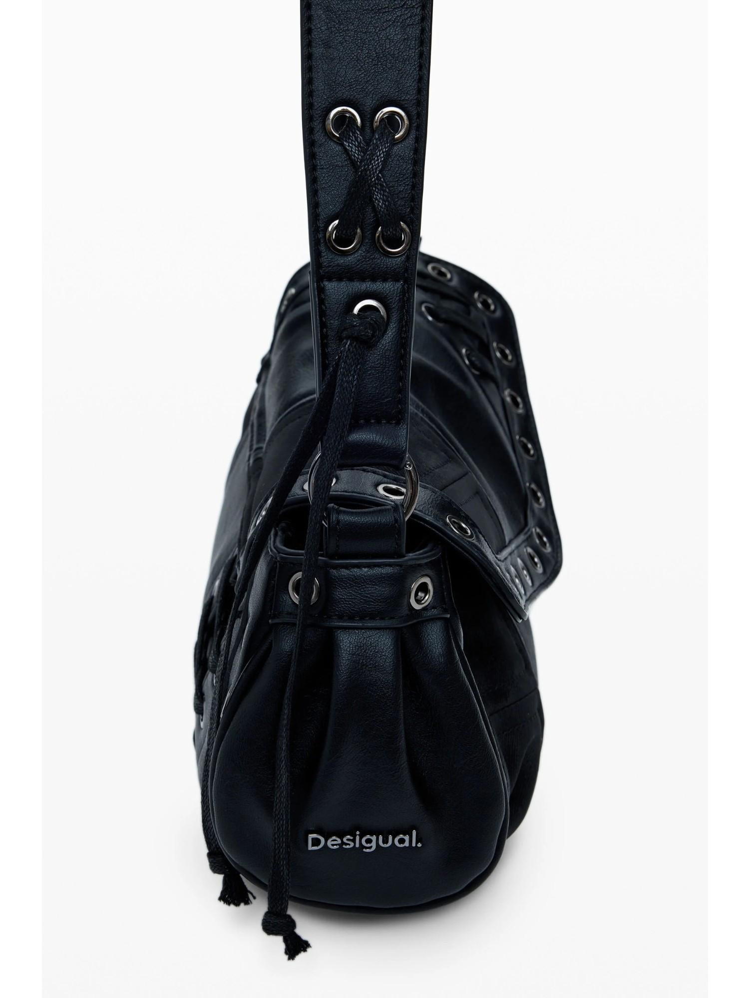 Desigual Borsa effetto pelle patch media Donna Nero 25WAXP36 2000 DESIGUAL