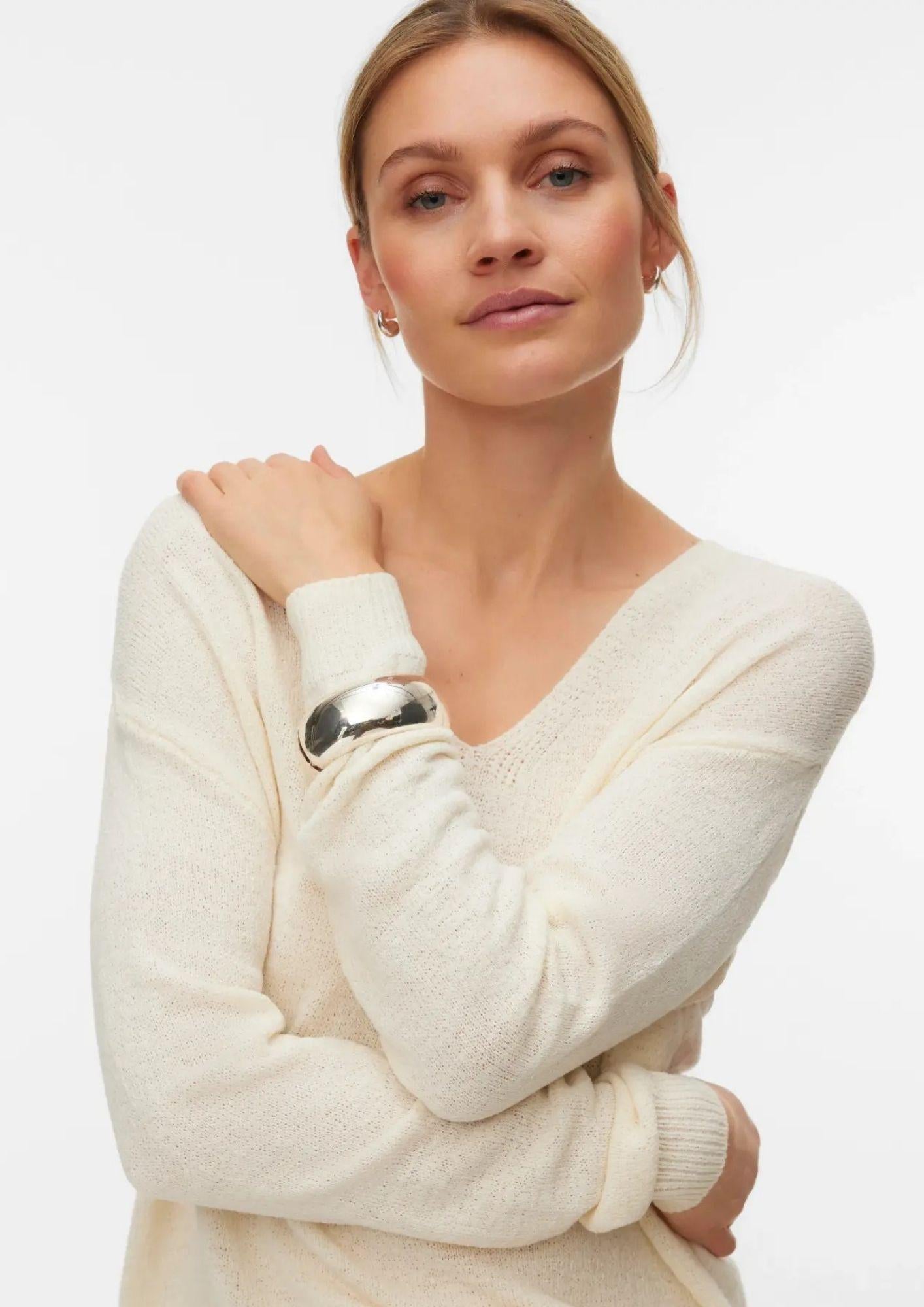 Vero Moda Pullover Donna Charity Grigio Betulla 10340124 Birch VERO MODA