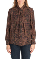 Diana Gallesi Blusa Donna Marrone Animalier 5076R002951N 1 DIANA GALLESI