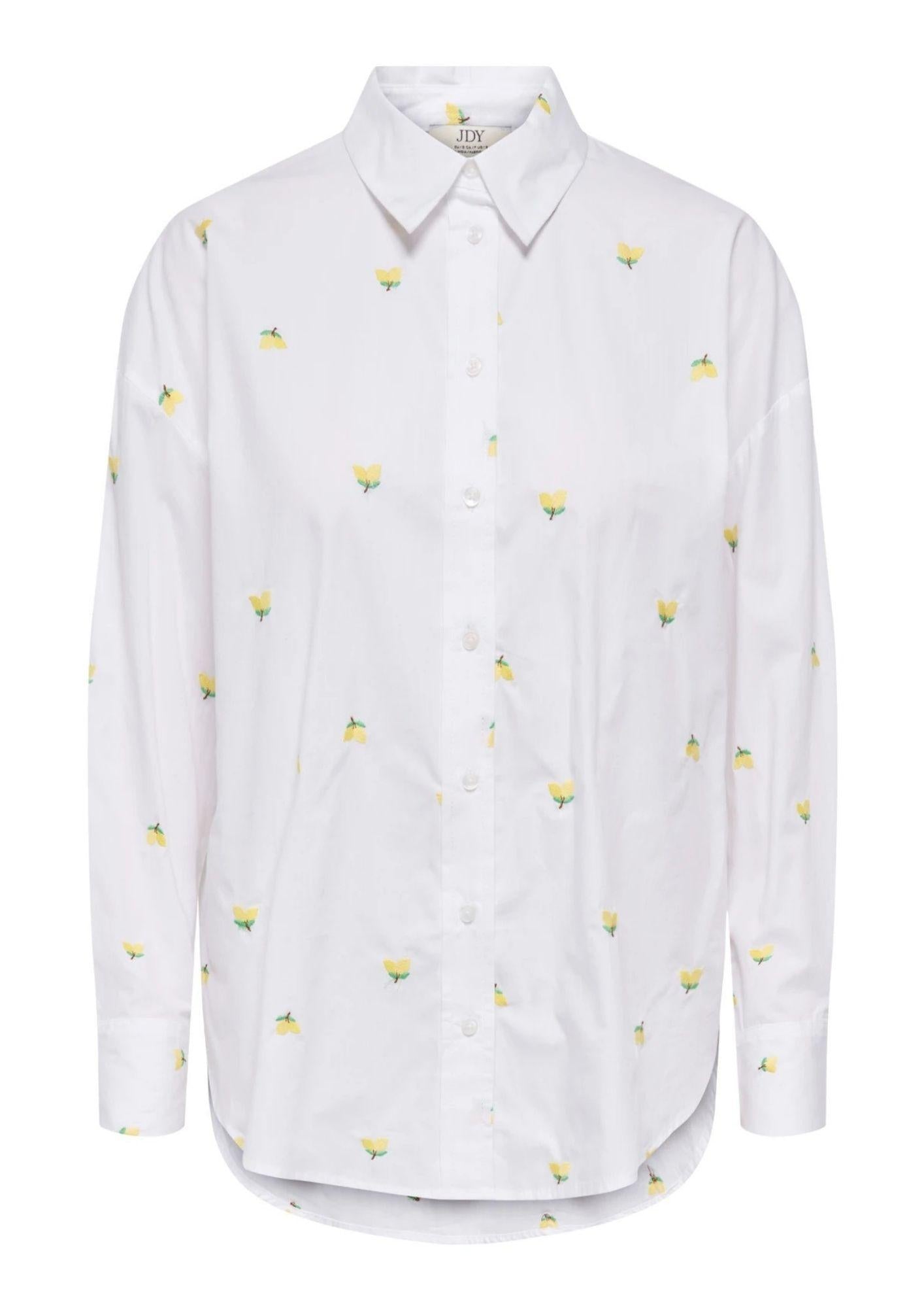 Jacqueline De Yong Camicia Donna Nelly Bianca Fiori Gialli 15330490 White YELLOW JACQUELINE DE YONG