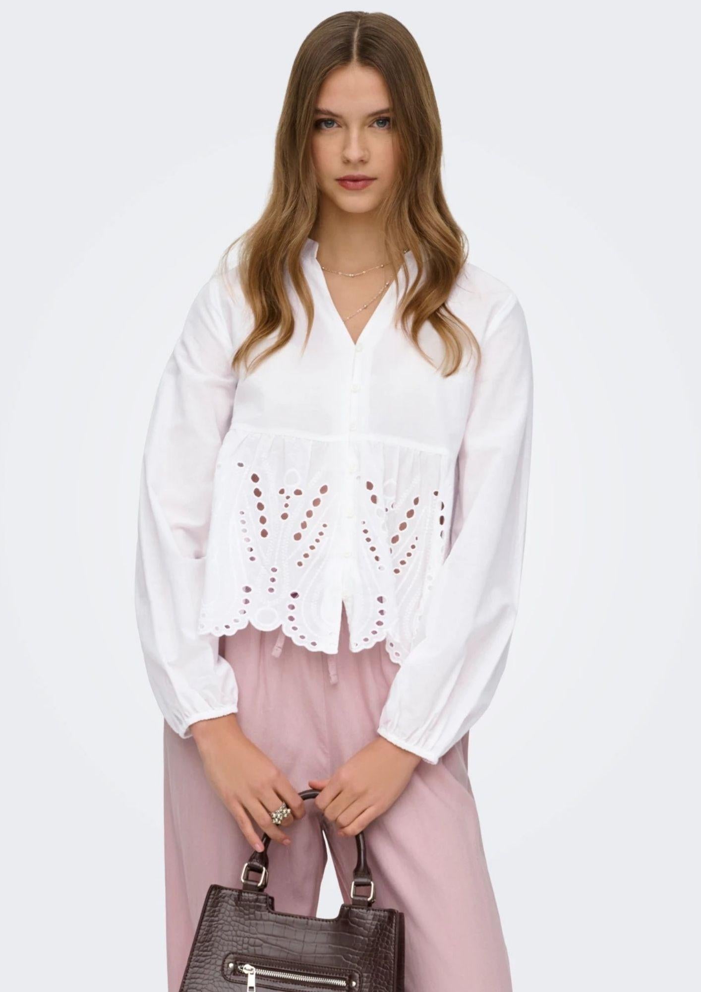 Only Camicia Donna Dewina Bianca 15366728 Bright White ONLY