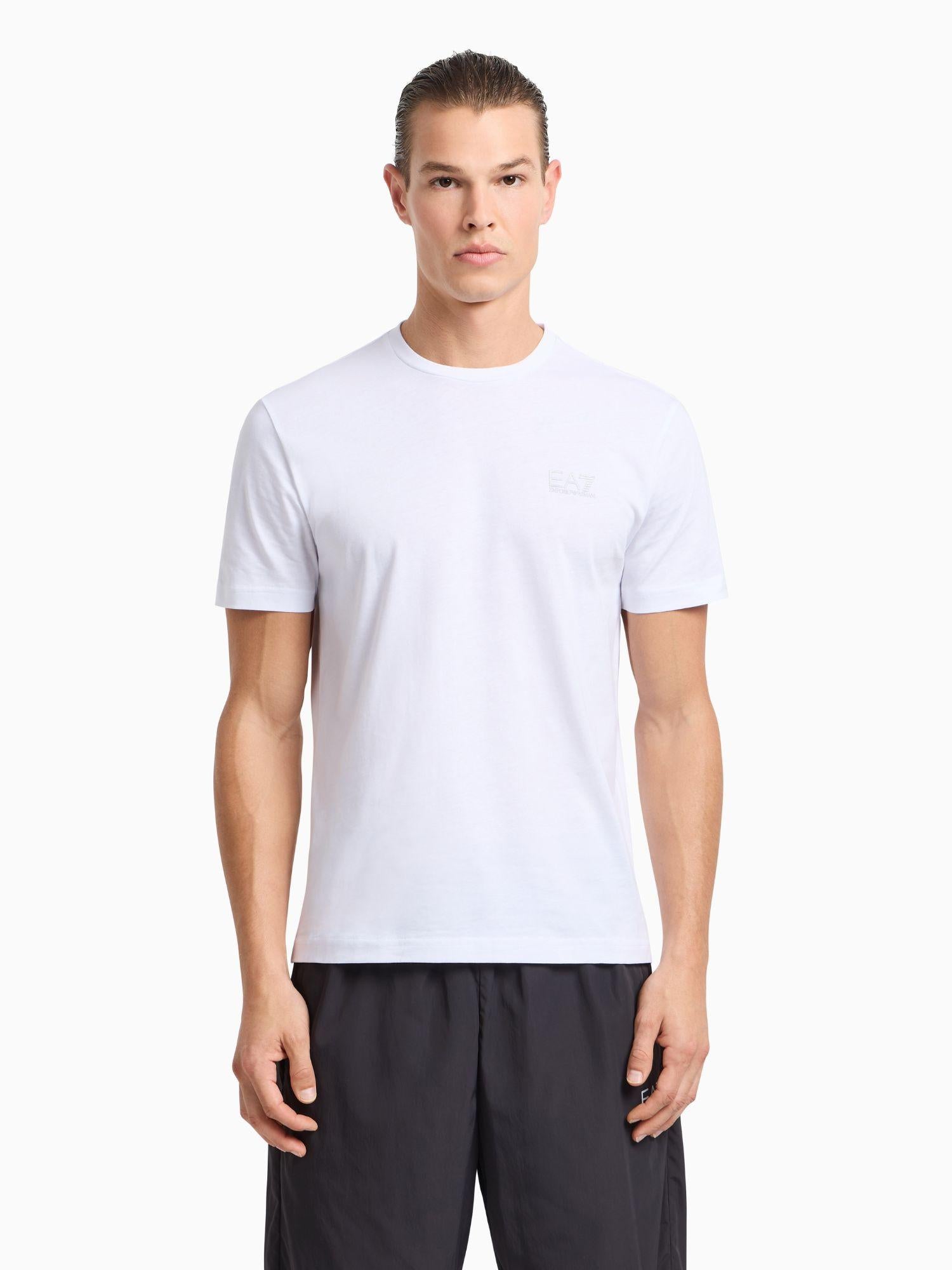 EA7 Emporio Armani T-shirt Core Identity in cotone Pima Uomo Bianco 8NPT25 PJVPZ 1100 EA7 EMPORIO ARMANI