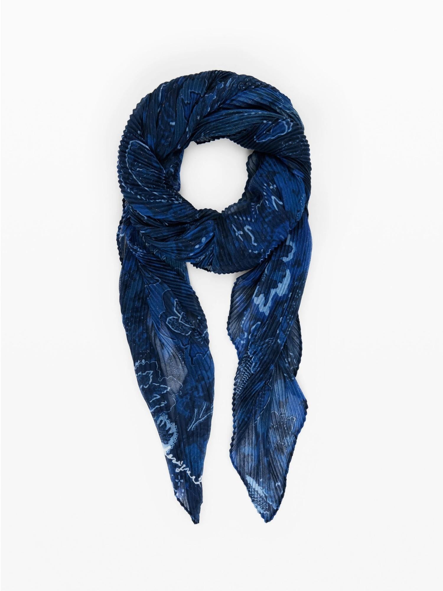 Desigual Foulard rettangolare plissettato paisley Donna Blu 25WAWA26 5000 DESIGUAL