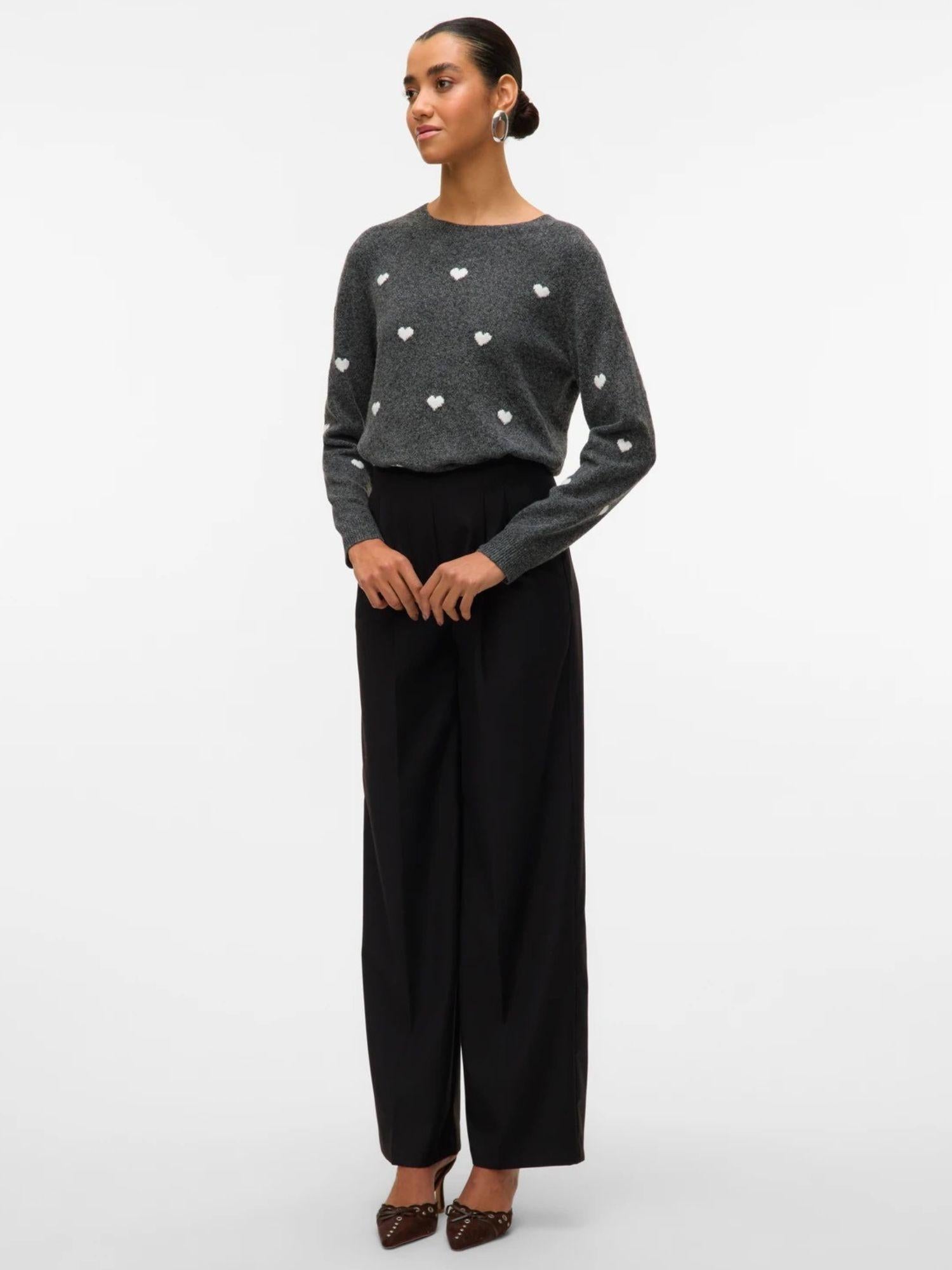 Vero Moda Maglione Donna Doffy Grigio Scuro 10330790 Dark Grey Melange VERO MODA