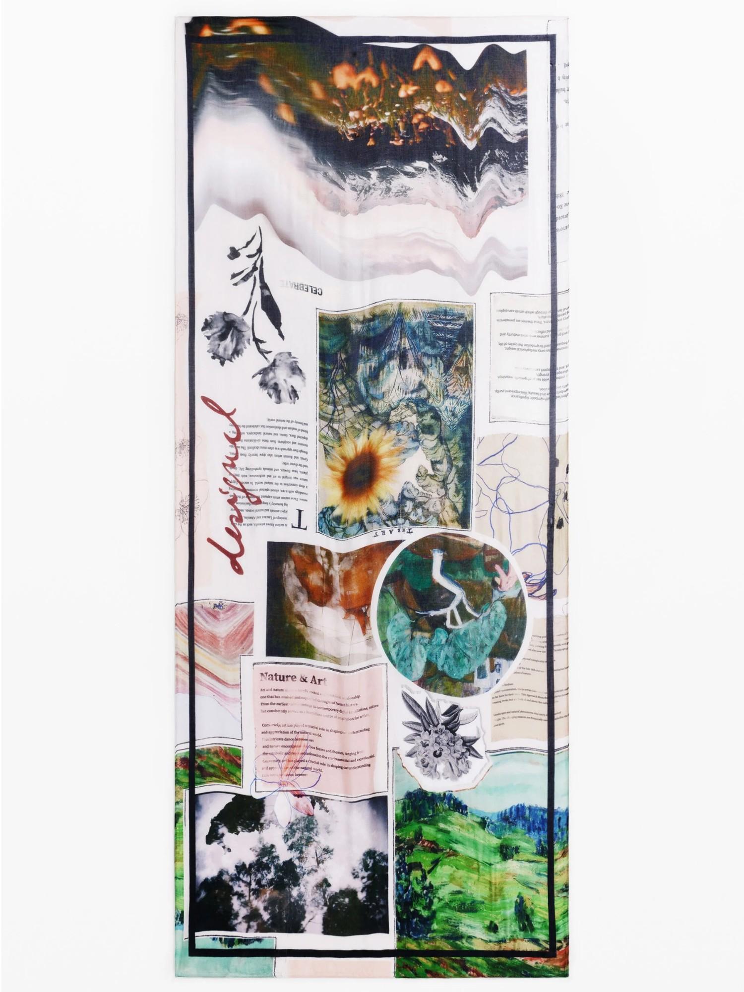 Desigual Foulard rettangolare collage Donna Finiture del mare 25WAWA13 9019 DESIGUAL