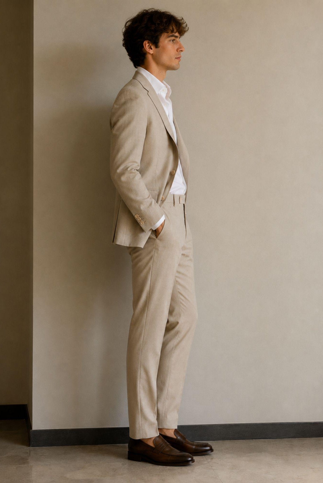 Sergio Cipriani Abito Uomo Grisaglia Beige GT-10132 BEIGE SERGIO CIPRIANI
