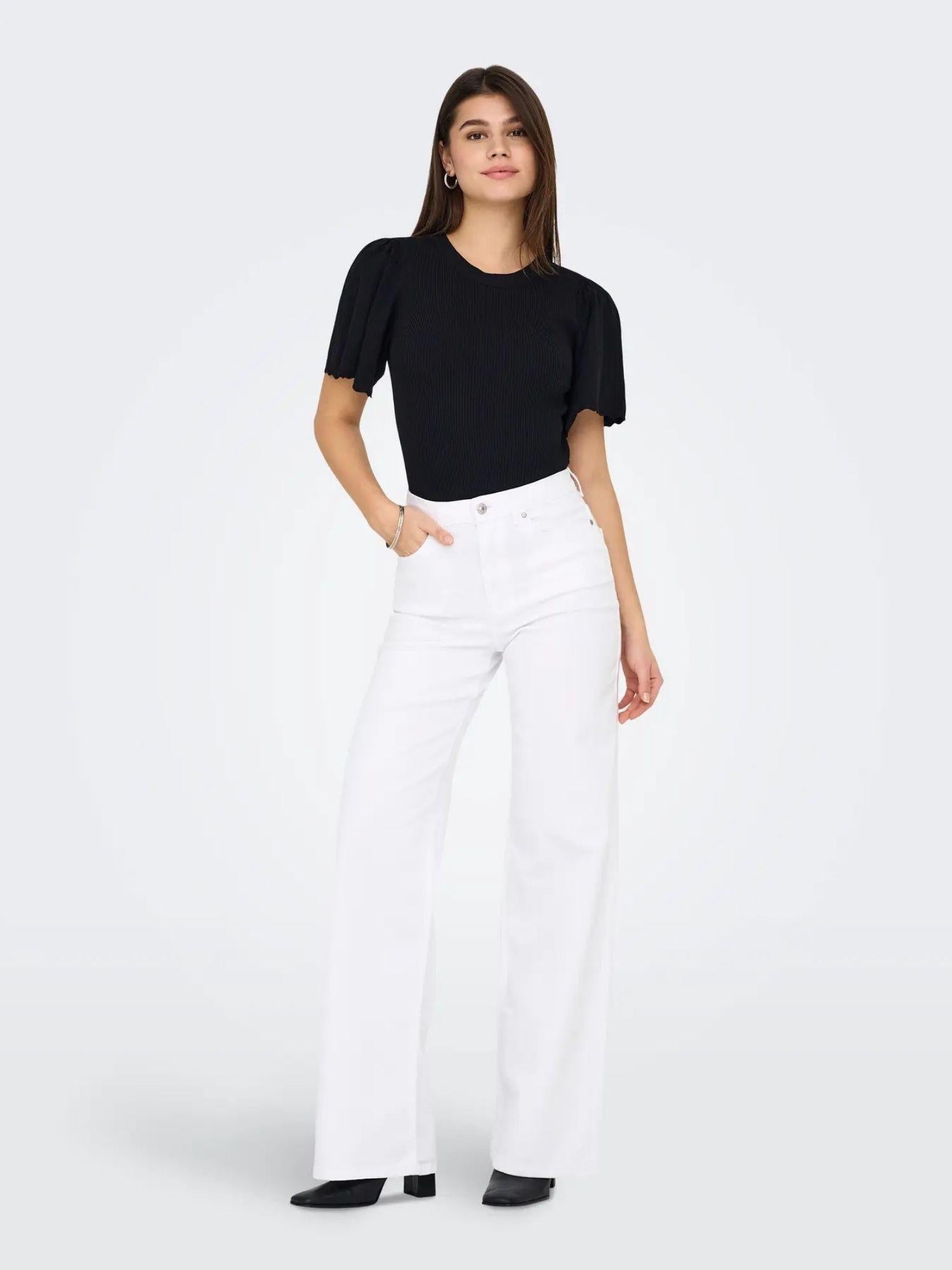Only Jeans Donna Bianco Wide Fit Onlmadison 15310632 White ONLY