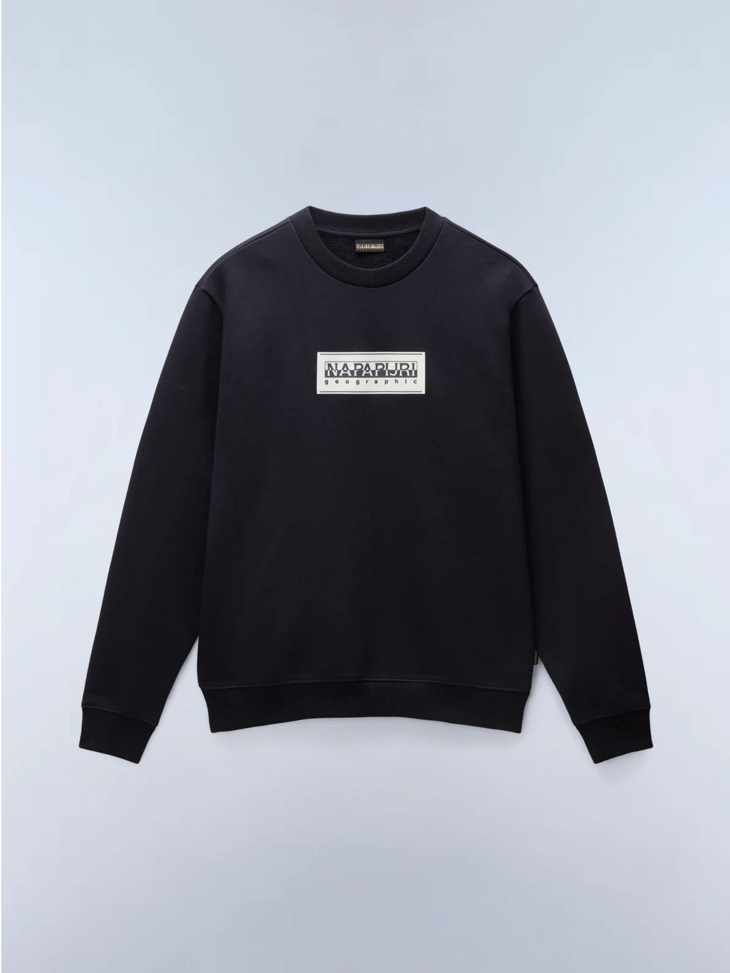 Napapijri Felpa Nera Box Logo Da Uomo NP0A4I1A 041 NAPAPIJRI