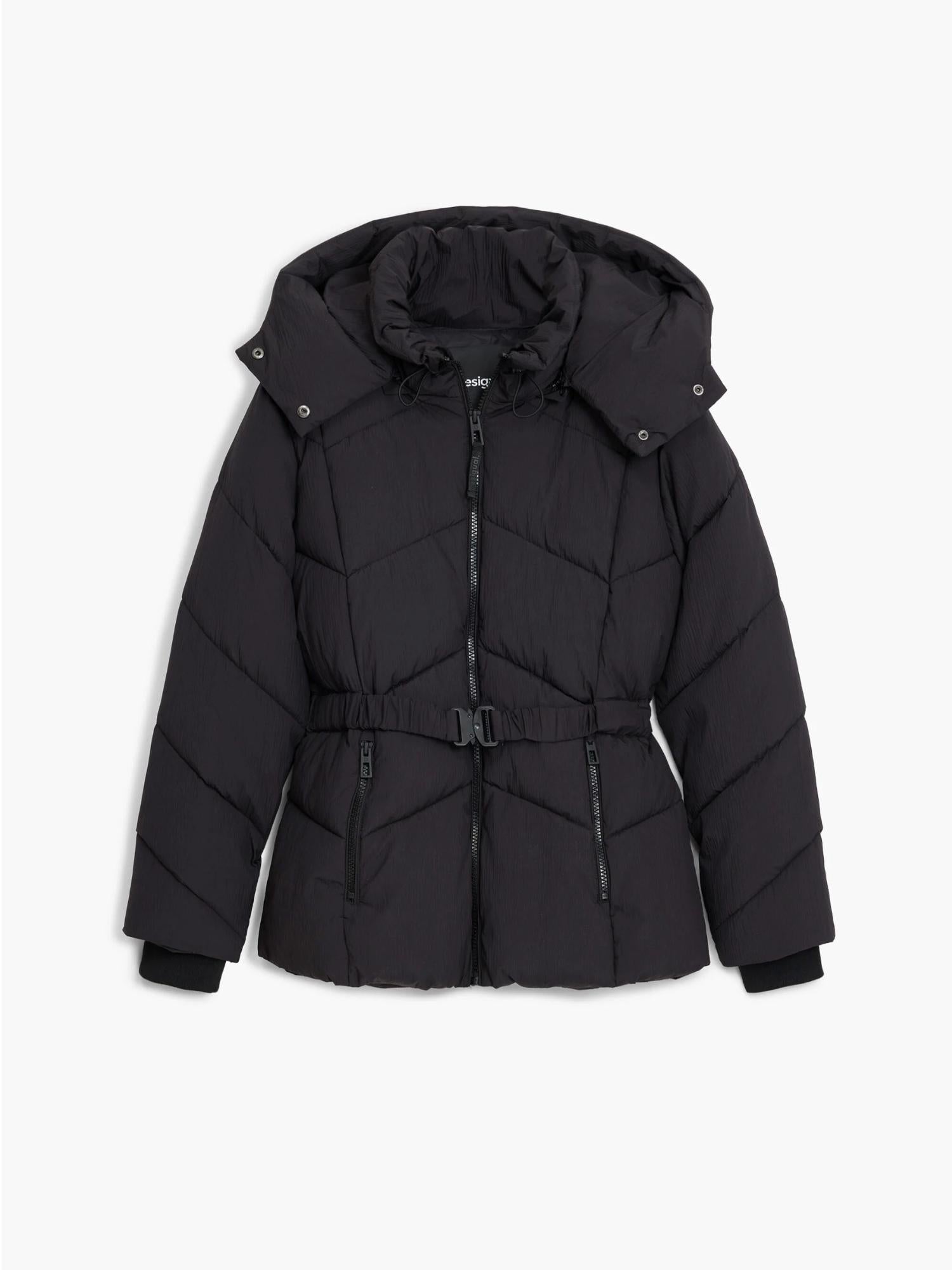 Desigual Giacca Imbottita con Cintura Donna Nera 25WWEW30 2000 DESIGUAL